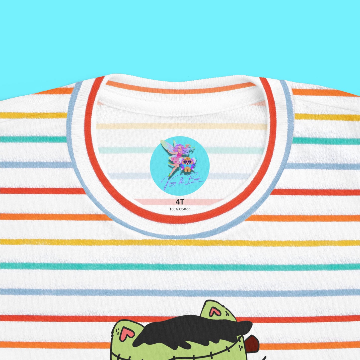 Frankenstein Kitty Cat Tee for Toddlers Funny Halloween Zombie Cat Halloween Pun Shirt Perfect Gift for Pun Lovers Gift for Cat Lovers Unique Gift for Frankenstein Fans Toddler's Fine Jersey Tee