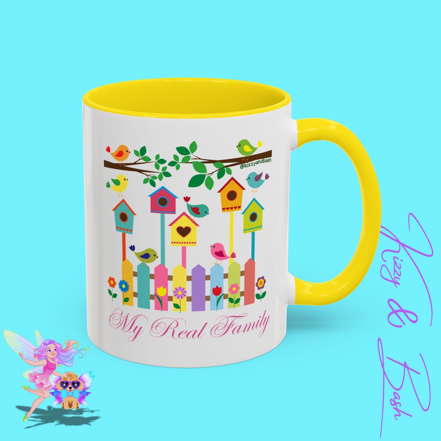Perfect Bird Lover Coffee Mug Colorful Birds Mug Unique Nature Lover Mug Gift for Birdwatchers Found Family Gift Idea My Real Family Accent Coffee Mug - 11, 15oz