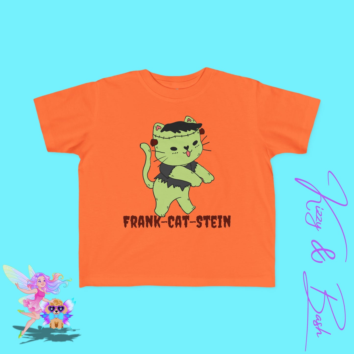Frankenstein Kitty Cat Tee for Toddlers Funny Halloween Zombie Cat Halloween Pun Shirt Perfect Gift for Pun Lovers Gift for Cat Lovers Unique Gift for Frankenstein Fans Toddler's Fine Jersey Tee