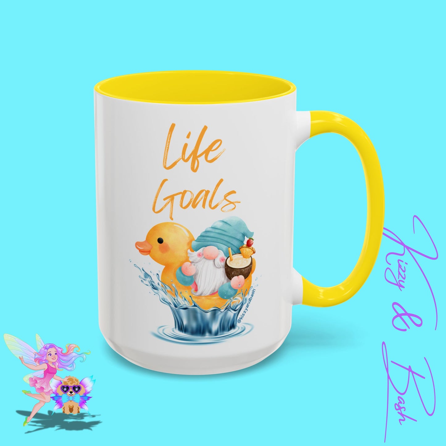 Funny Gnome Mug Funny Rubber Ducky Mug Water Life Mug for Him or Her Unique Gift for Gnome Lovers Funny Gift for Duck Lovers Rubber Ducky Gift Idea Life Goals Accent Coffee Mug - 11, 15oz