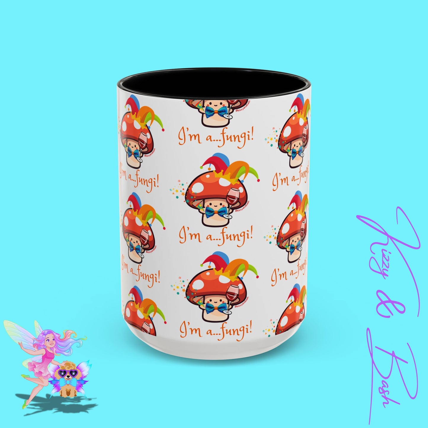 Funny Mushroom Coffee Mug for Him or Her Life of the Party Gift Idea Party Mushroom Mug Wine Lover Mug Fun Mushroom Pun Mug I'm a Fungi Accent Coffee Mug - 11, 15oz