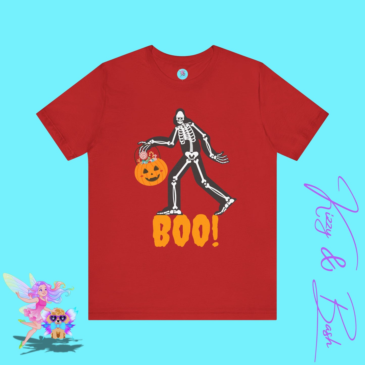 Funny Bigfoot Halloween Shirt Cryptidcore Trick-or-Treat Graphic Shirt Gift for Cryptid Lovers Sasquatch T-Shirt Adult Unisex Jersey Short Sleeve Tee