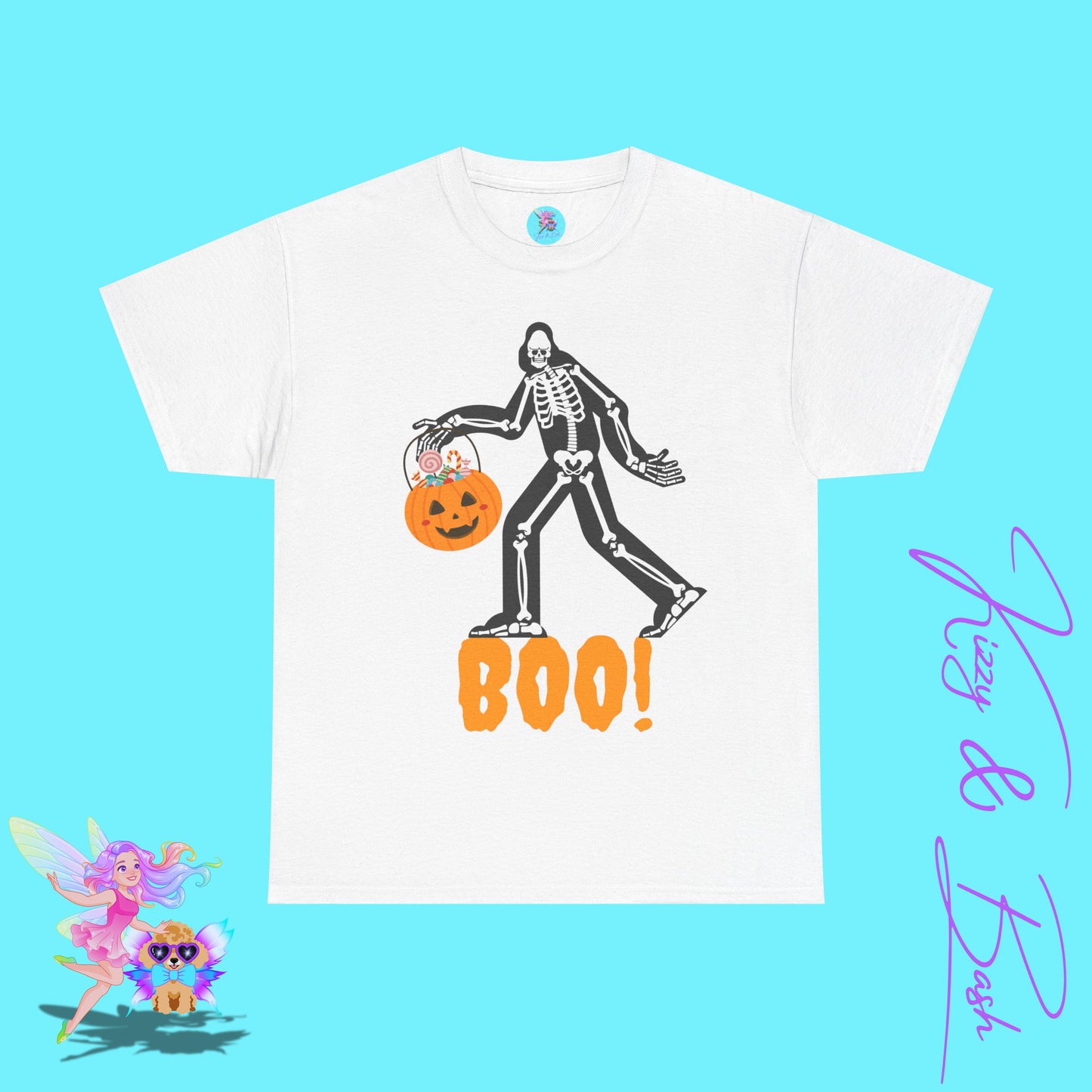 Halloween Bigfoot Trick-or-Treat Shirt for Adults Funny Cryptid T-Shirt Halloween Sasquatch Gift Idea Cryptidcore Tee for Him or Her Paranormal Enthusiast T-Shirt Bigfoot Skeleton Shirt Unique Cryptid Shirt Unisex Heavy Cotton Tee