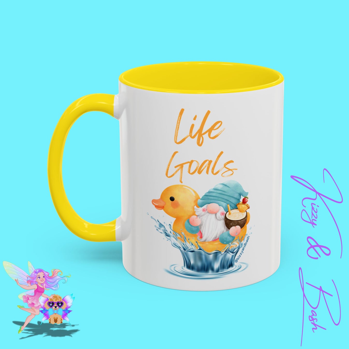 Funny Gnome Mug Funny Rubber Ducky Mug Water Life Mug for Him or Her Unique Gift for Gnome Lovers Funny Gift for Duck Lovers Rubber Ducky Gift Idea Life Goals Accent Coffee Mug - 11, 15oz