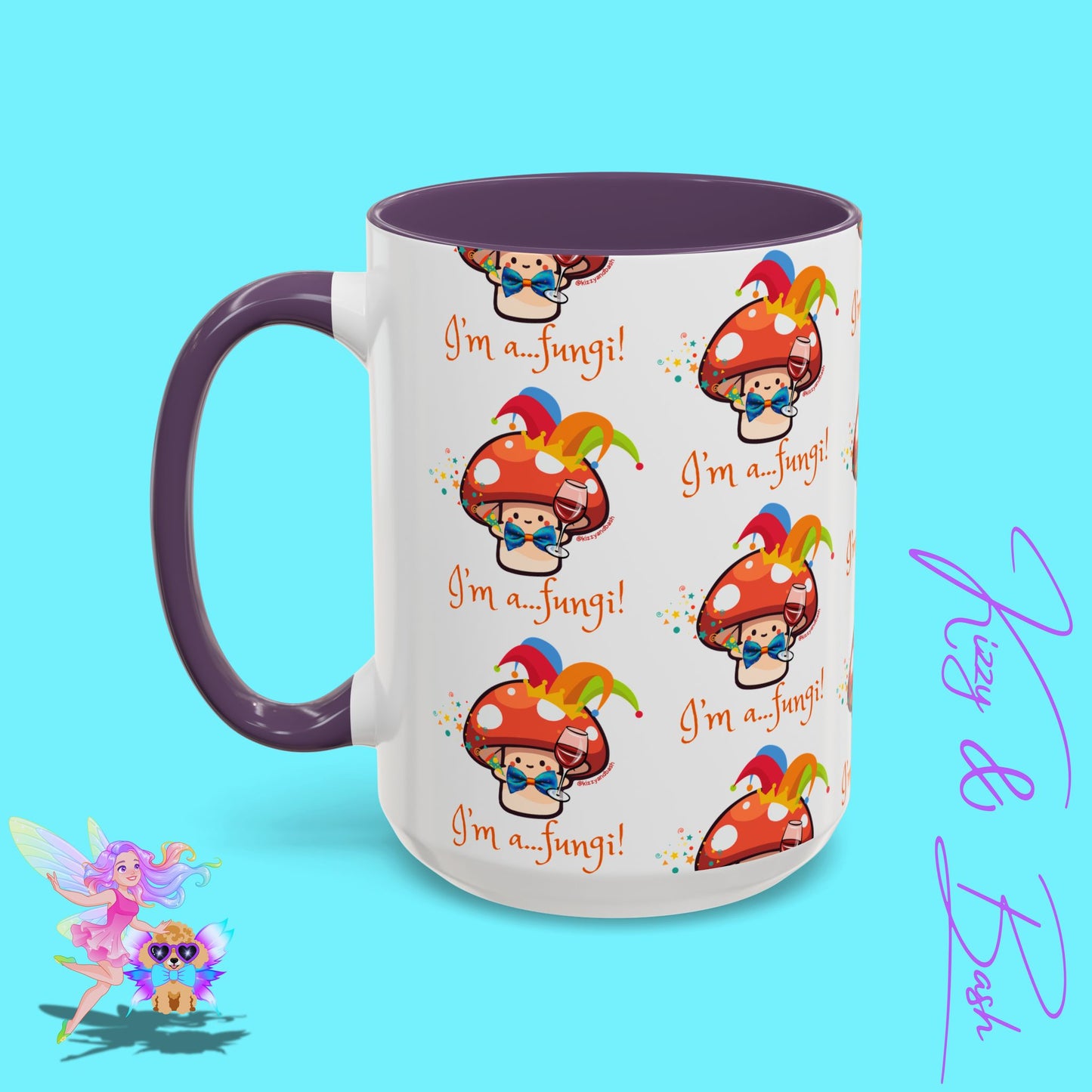 Funny Mushroom Coffee Mug for Him or Her Life of the Party Gift Idea Party Mushroom Mug Wine Lover Mug Fun Mushroom Pun Mug I'm a Fungi Accent Coffee Mug - 11, 15oz