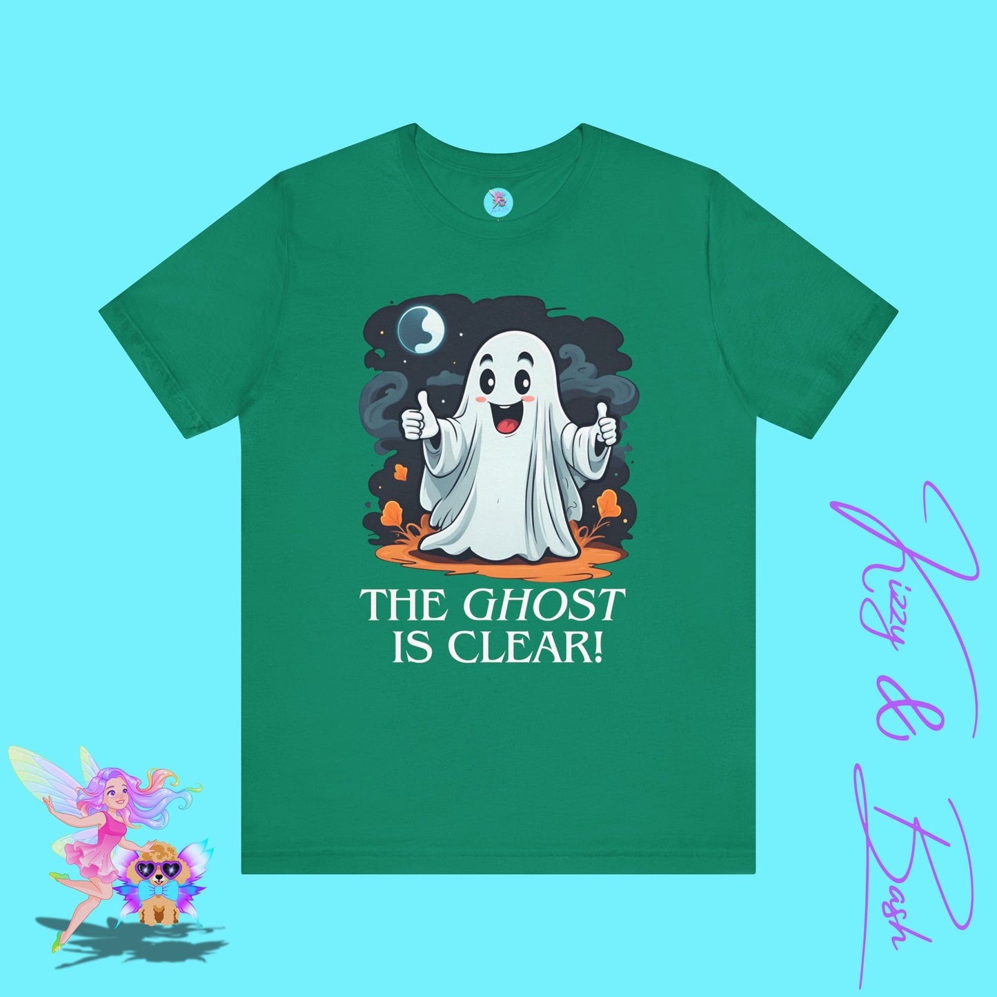 The Ghost is Clear T-Shirt Funny Halloween Ghost Tee Halloween Pun Shirt Unique Halloween Gift Silly Halloween Shirt for Friends & Family Paranormal Ghost Hunter Shirt Adult Unisex Jersey Short Sleeve Tee