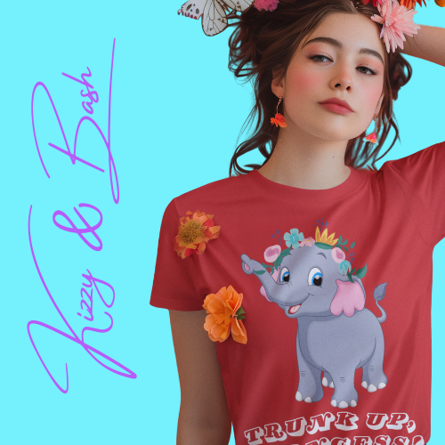 Cute Elephant Princess Shirt Gift for Elephant Lovers Cute Graphic Tee for Her Empowering and Motivational T-Shirt Gift for Princess Lovers Adult Unisex Jersey Short Sleeve Tee