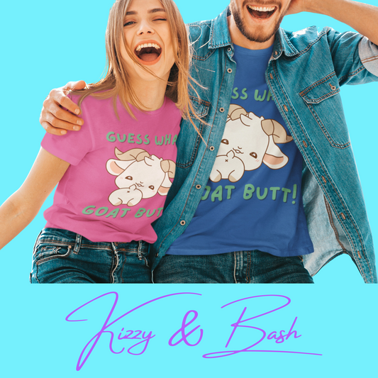 Guess What Goat Butt T-Shirt Funny Goat Shirt Hilarious Farmcore Gift Idea Funny Farm Animal Shirt Cute Animal Humor Graphic Tee for Adults Unique Gift for Goat Lovers Unisex Heavy Cotton Tee