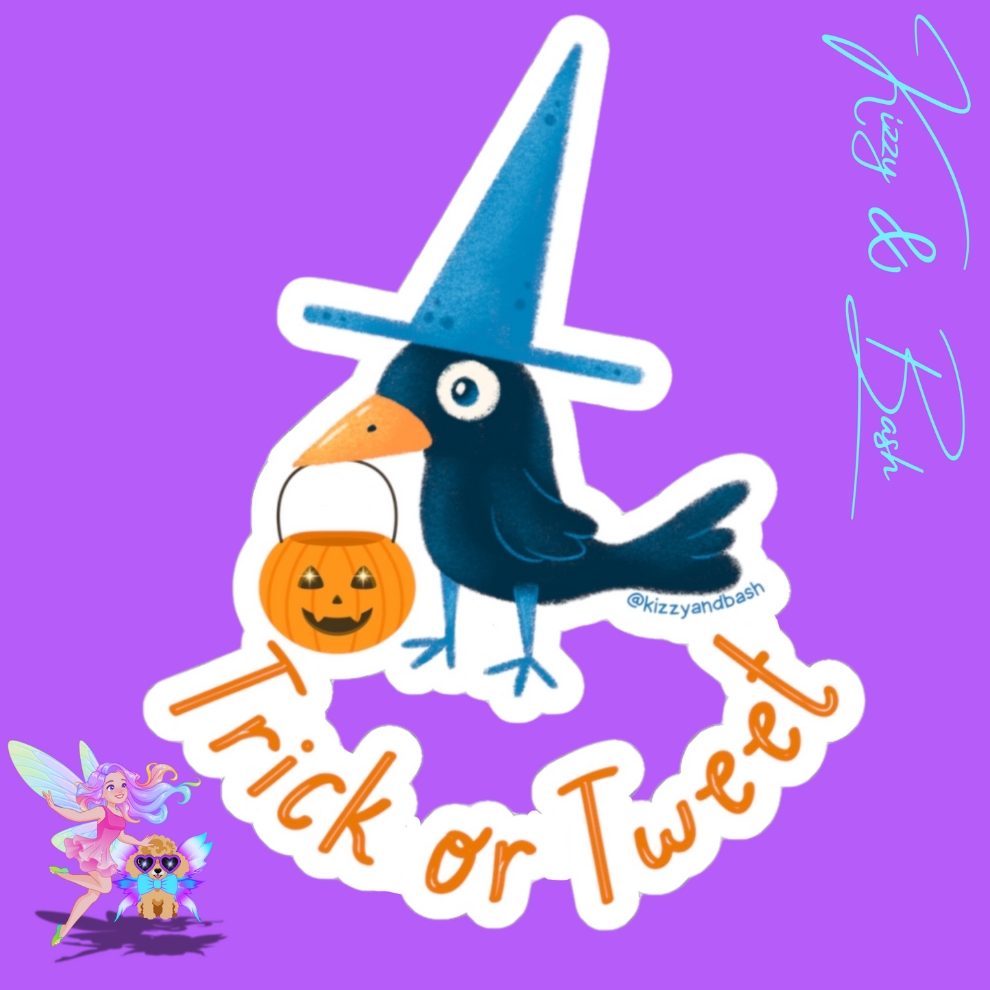Funny Bird Sticker Cute Halloween Sticker Black Bird Trick or Tweet Pun Raven Sticker for Bird Lovers Perfect Halloween Gift for Nature Lovers Kiss-Cut Stickers