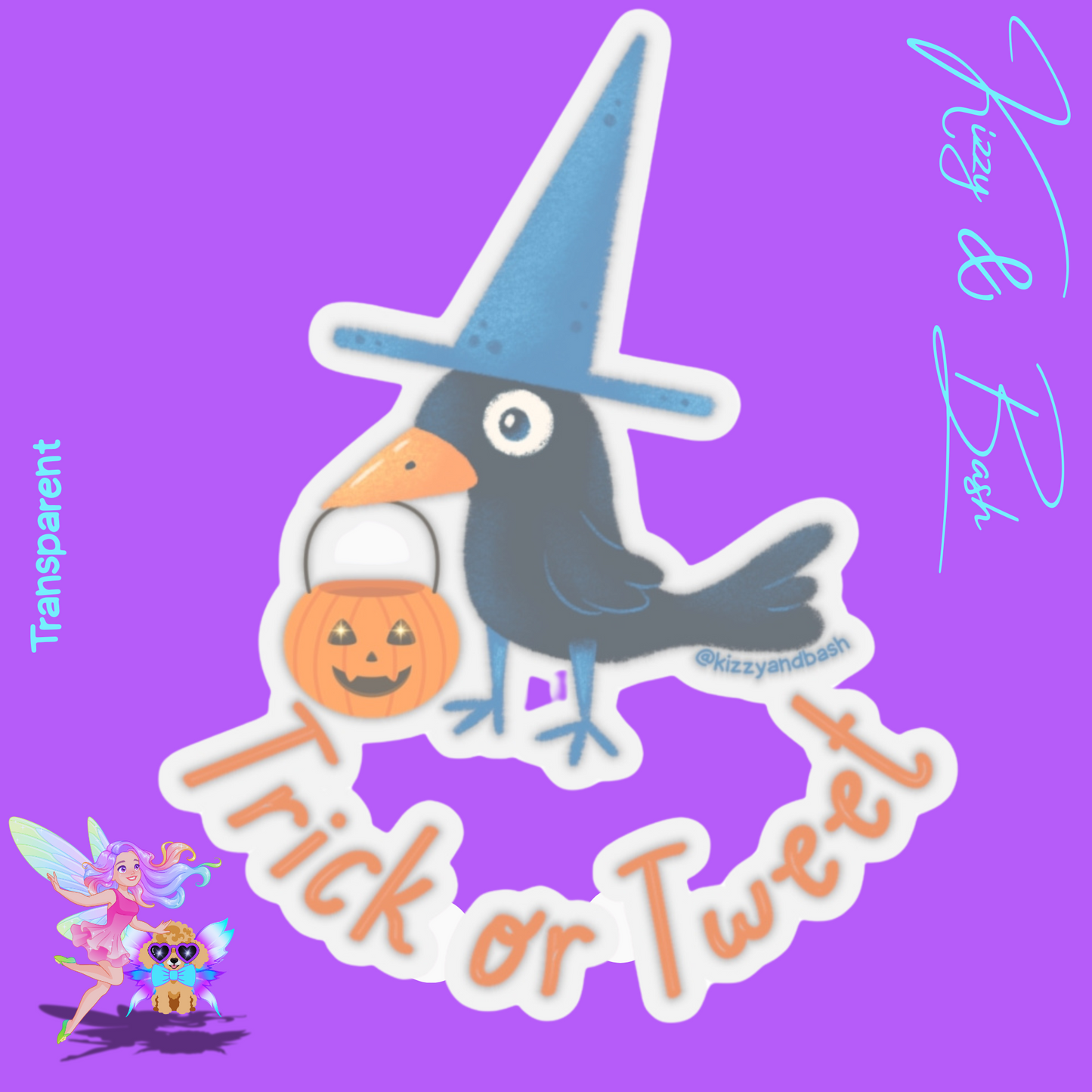 Funny Bird Sticker Cute Halloween Sticker Black Bird Trick or Tweet Pun Raven Sticker for Bird Lovers Perfect Halloween Gift for Nature Lovers Kiss-Cut Stickers
