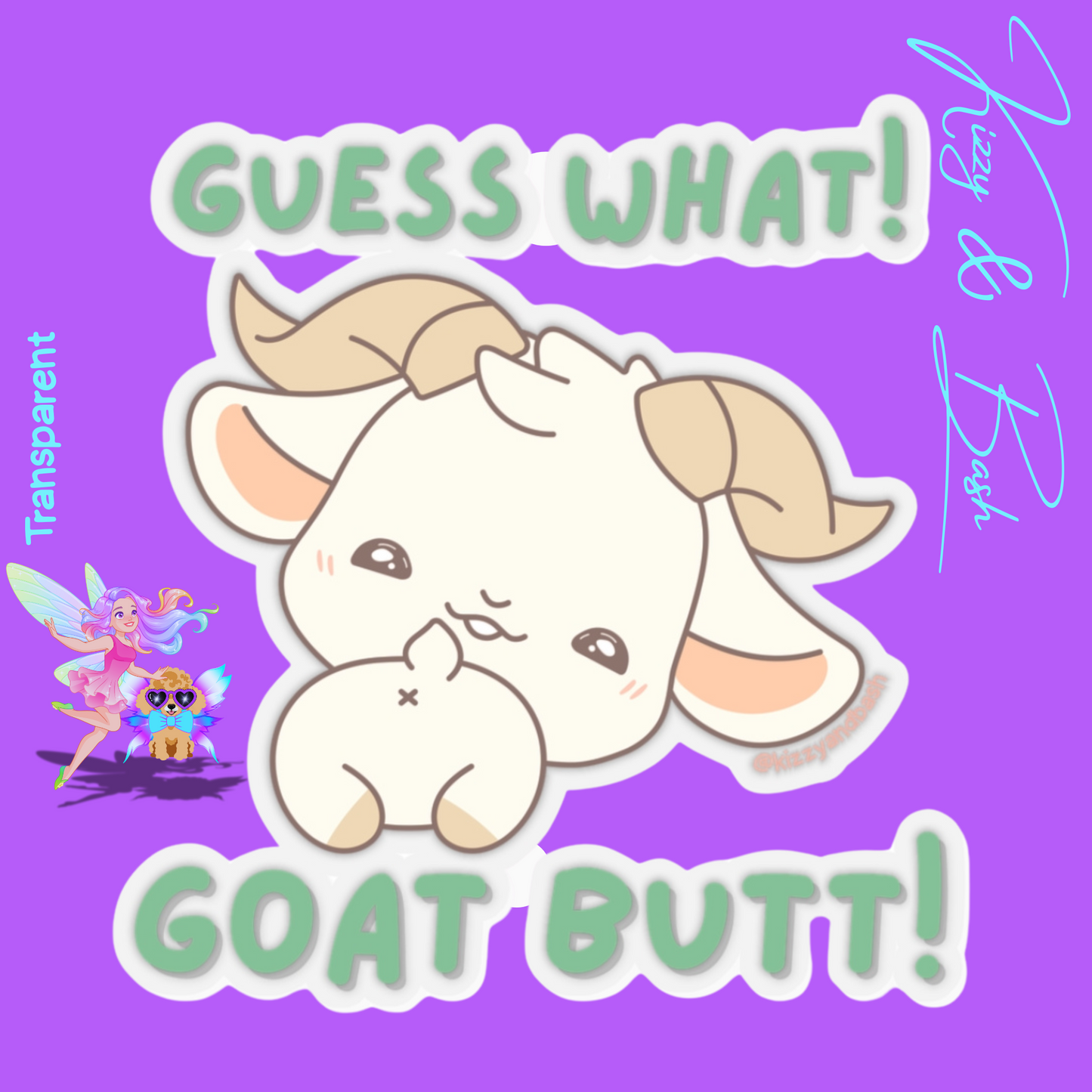 Funny Goat Stickers for Kids Cute Farm Animal Stickers Perfect Gift for Goat Lovers Punny Gift for Animal Lovers Guess What Chicken Butt Joke Pun Guess What Goat Butt Kiss-Cut Stickers