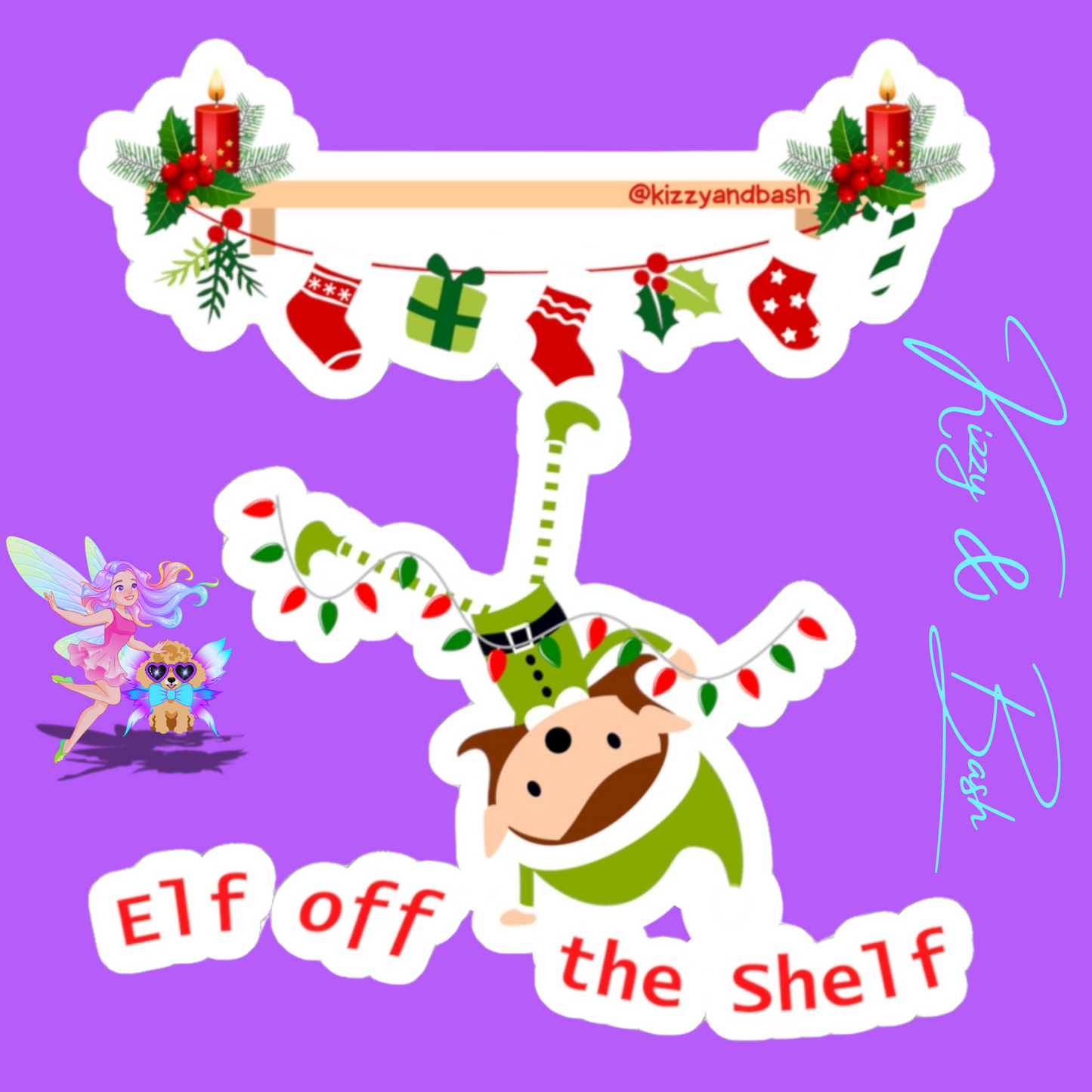 Cute Elf Sticker Funny Christmas Sticker Unique Christmas Gift for Kids Perfect Gift for Elf Lovers Fun Stocking Stuffer Elf off the Shelf Kiss-Cut Stickers