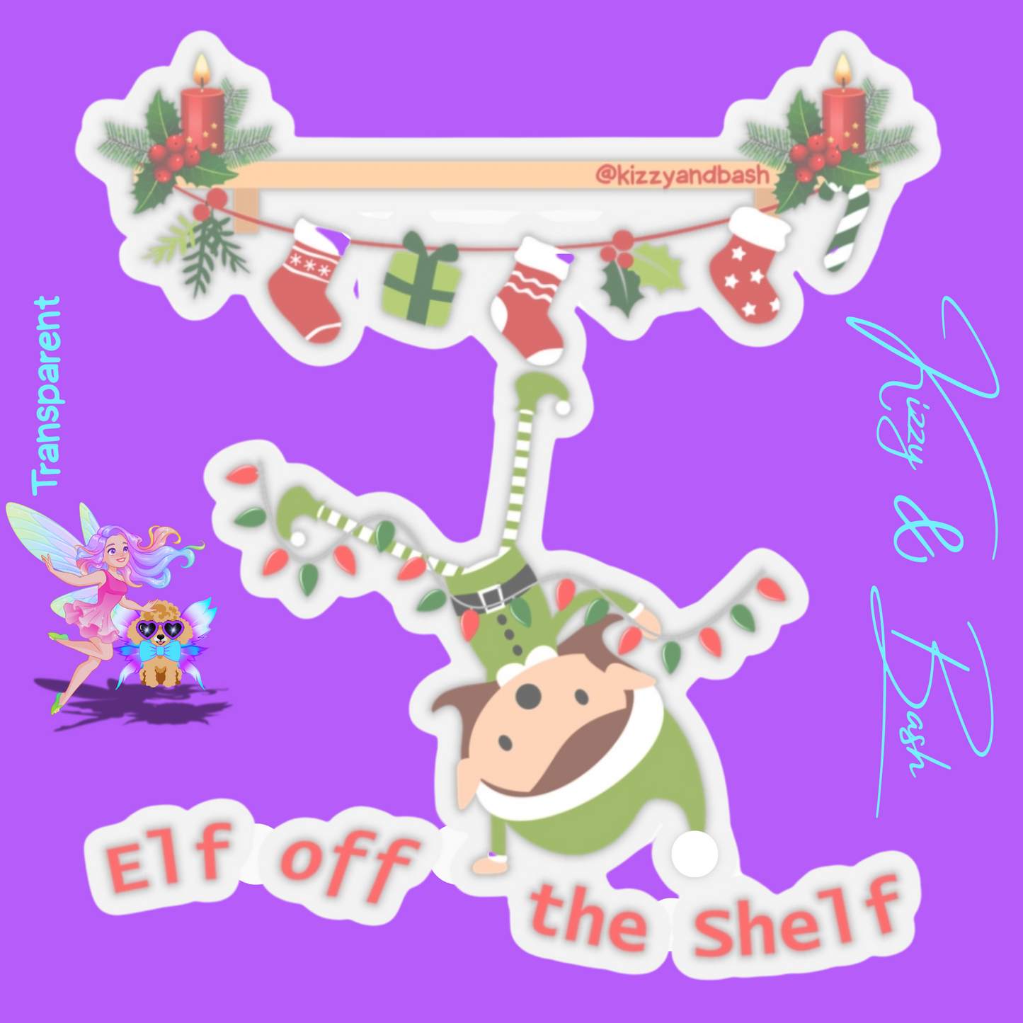 Cute Elf Sticker Funny Christmas Sticker Unique Christmas Gift for Kids Perfect Gift for Elf Lovers Fun Stocking Stuffer Elf off the Shelf Kiss-Cut Stickers