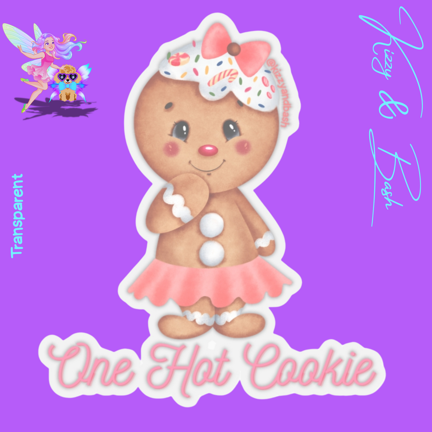 Gingerbread Sticker Cute Gingerbread Girl Cookie Sticker One Hot Cookie Sticker Unique Gift for Her Girl Power Gift Idea Funny Gift for Her Perfect Bakery Sticker Cute Christmas Cookie Kiss-Cut Stickers