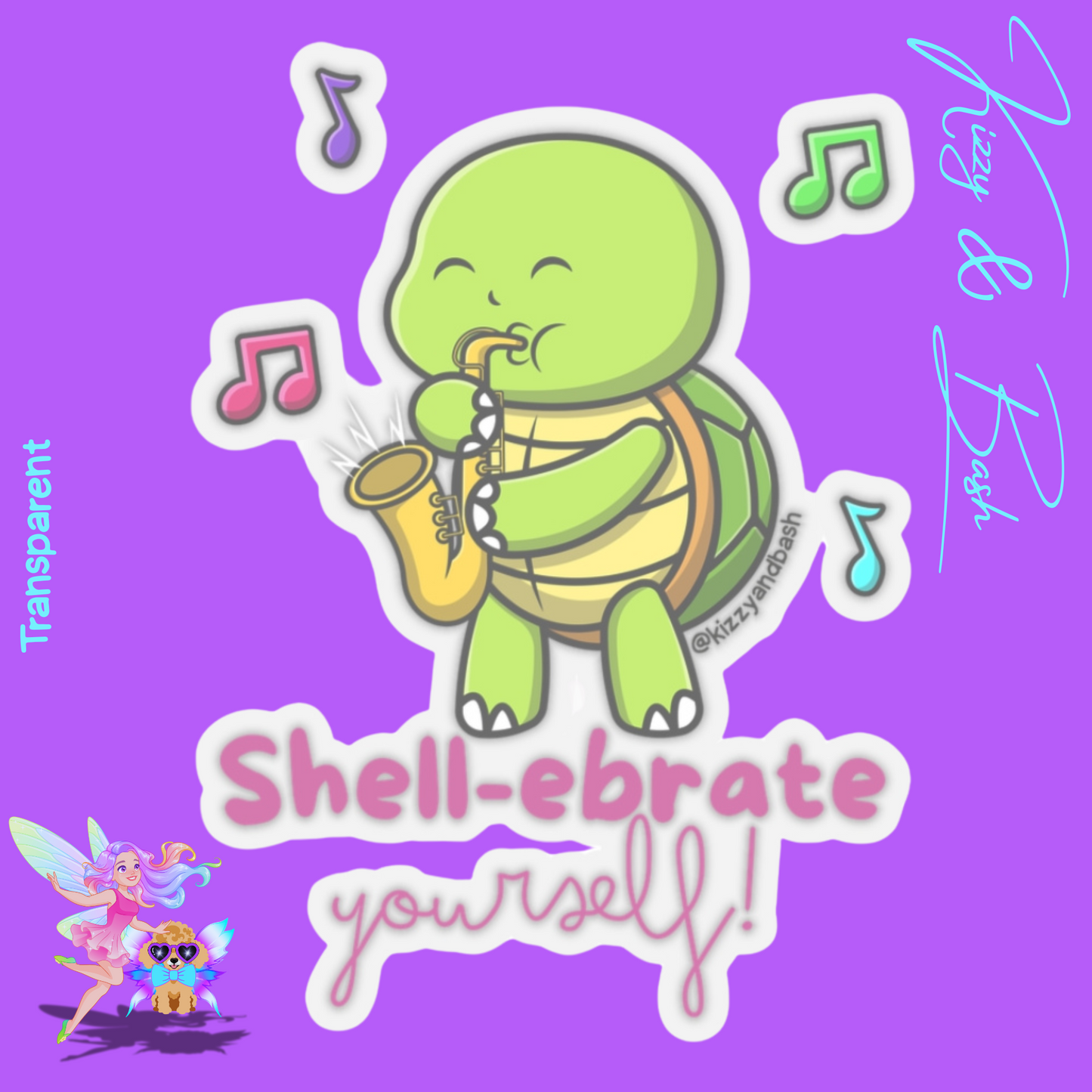 Funny Turtle Sticker Saxophone Playing Turtle Unique Gift for Music Teacher Appreciation Self Motivational Gift Ideas Band Camp Sticker Music Lover Sticker Shell-ebrate Yourself Kiss-Cut Stickers