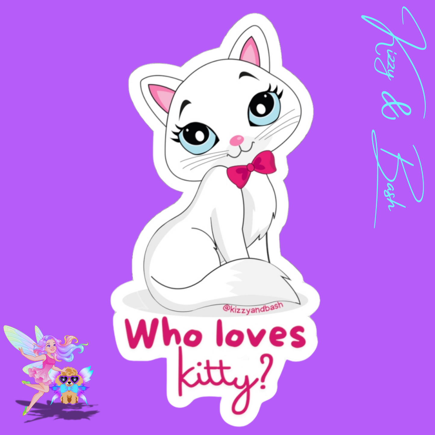 Cute Cat Sticker Unique Gift for Cat Lovers Funny Cat Sticker Cute Stickers for Her Cat Mom Sticker Crazy Cat Lover Sticker Who Loves Kitty Kiss-Cut Stickers