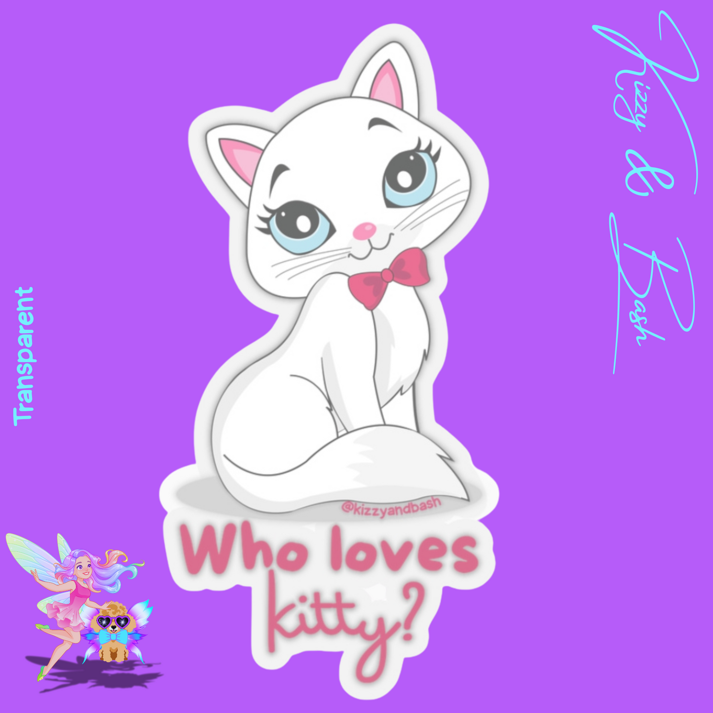 Cute Cat Sticker Unique Gift for Cat Lovers Funny Cat Sticker Cute Stickers for Her Cat Mom Sticker Crazy Cat Lover Sticker Who Loves Kitty Kiss-Cut Stickers