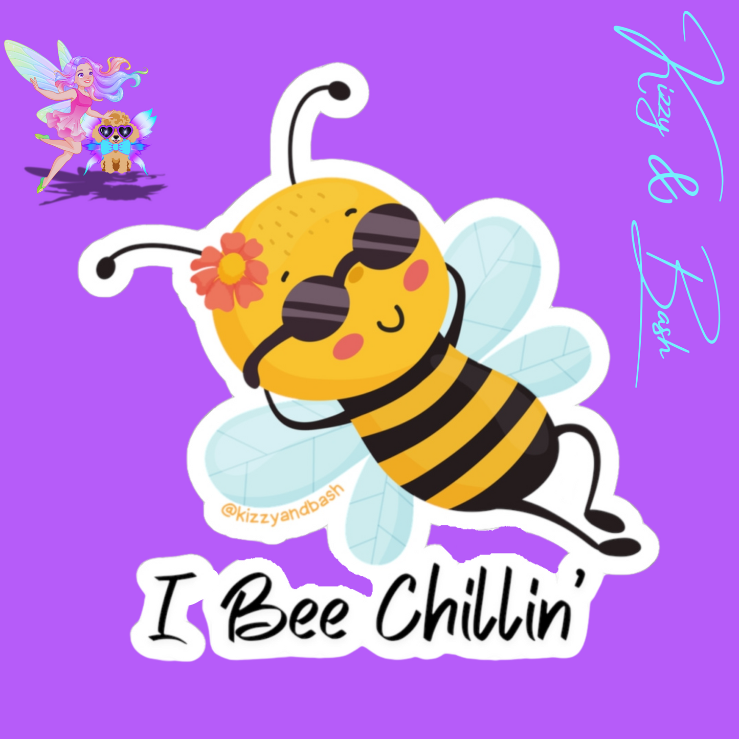 Cute Bee Sticker Lounging Honey Bee Stickers Chill Vibes Only Gift Idea Pollinator Stickers for Kids Keep Calm Stickers I Bee Chillin' Kiss-Cut Stickers