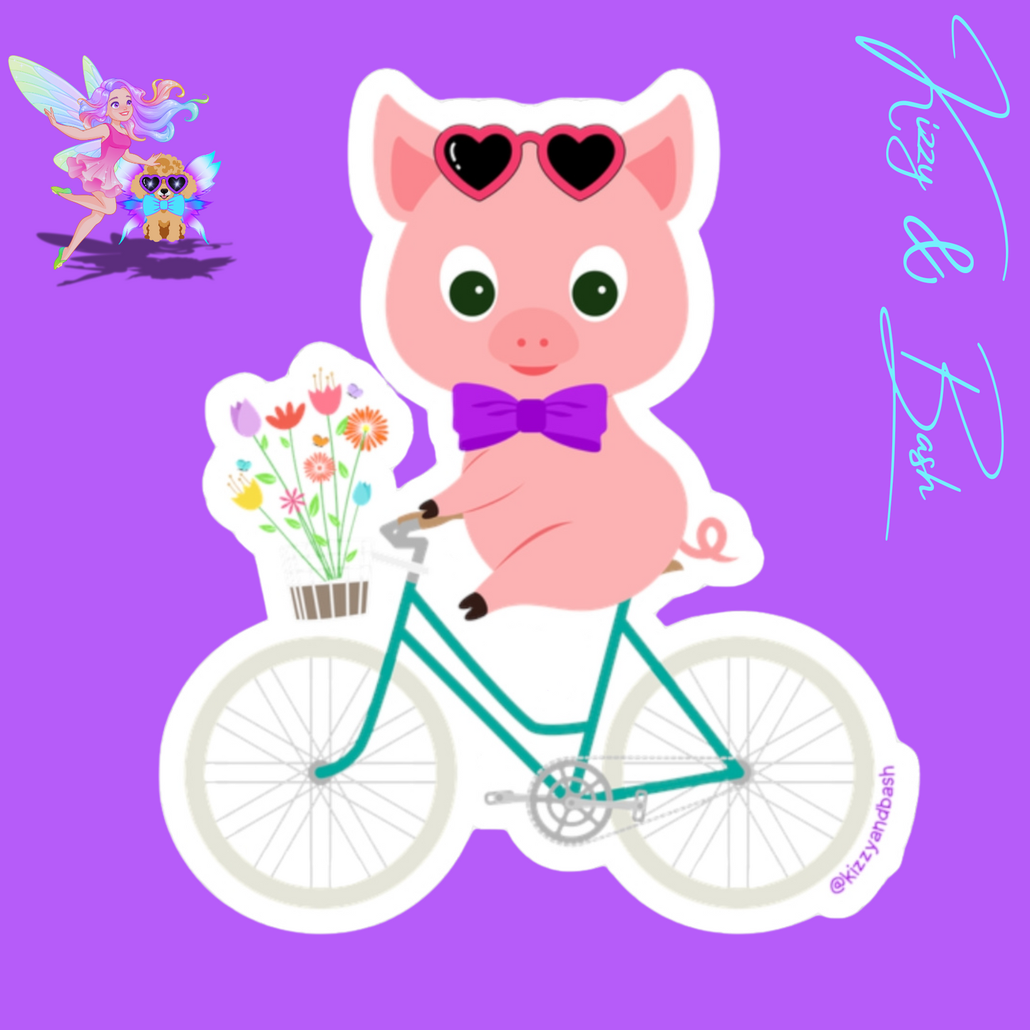 Pig Riding Bicycle Kiss-Cut Stickers Perfect Gift for Pig Lovers Unique Gift for Bicycle Lovers Funny Farm Animal Sticker Cute Pig Gift for Teacher