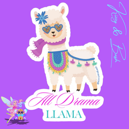 All Drama Llama Kiss-Cut Stickers Unique Llama Gift Idea Drama Queen Gift for Her Funny Farm Animal Stickers