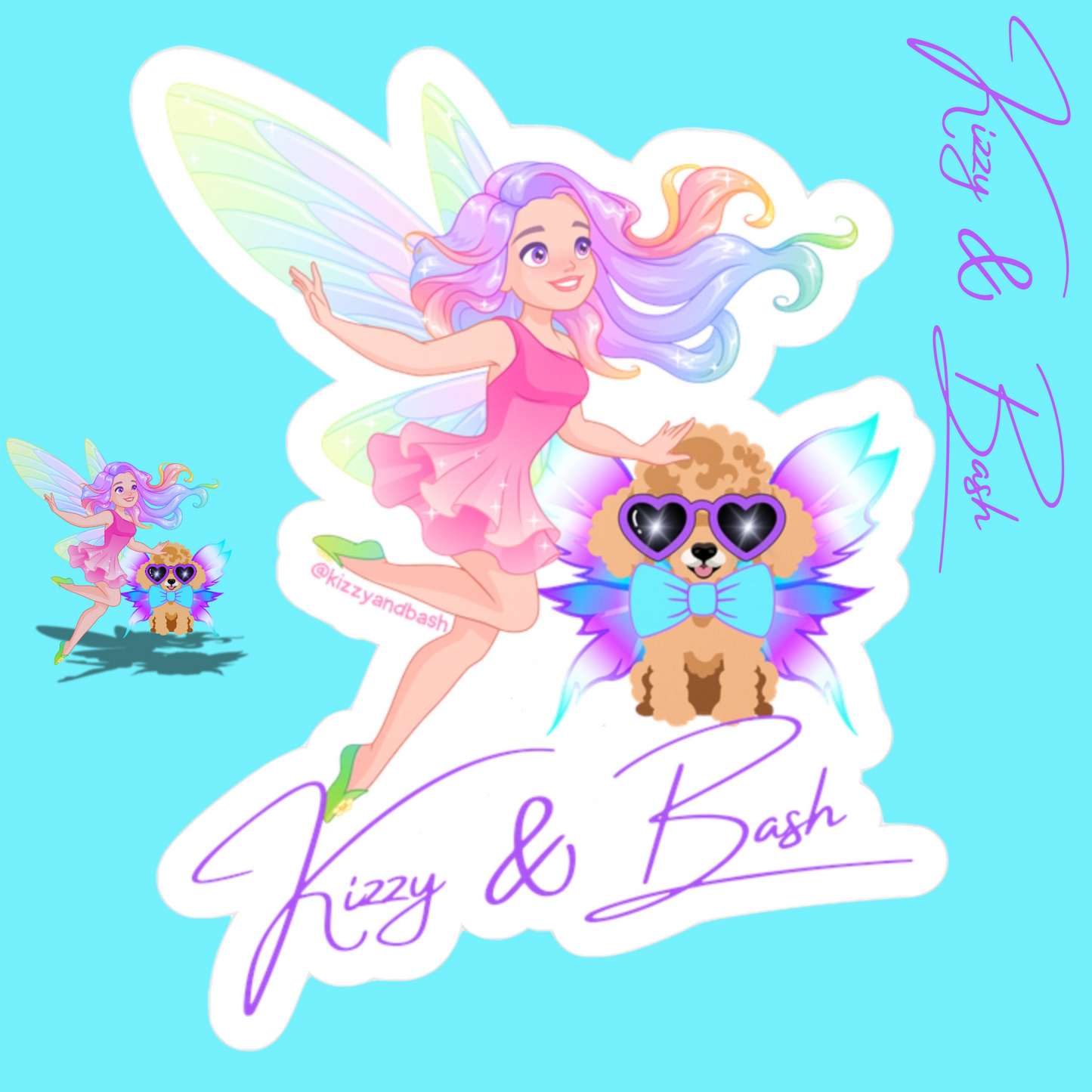 Waterproof Fairy Decal Waterproof Dog Decal Perfect Gift for Poodle Lovers Funny Gift for Dog Mom or Dog Dad Fairy Girl and Red Toy Poodle Fairy Decal Sticker Kizzy and Bash Kiss-Cut Vinyl Decals