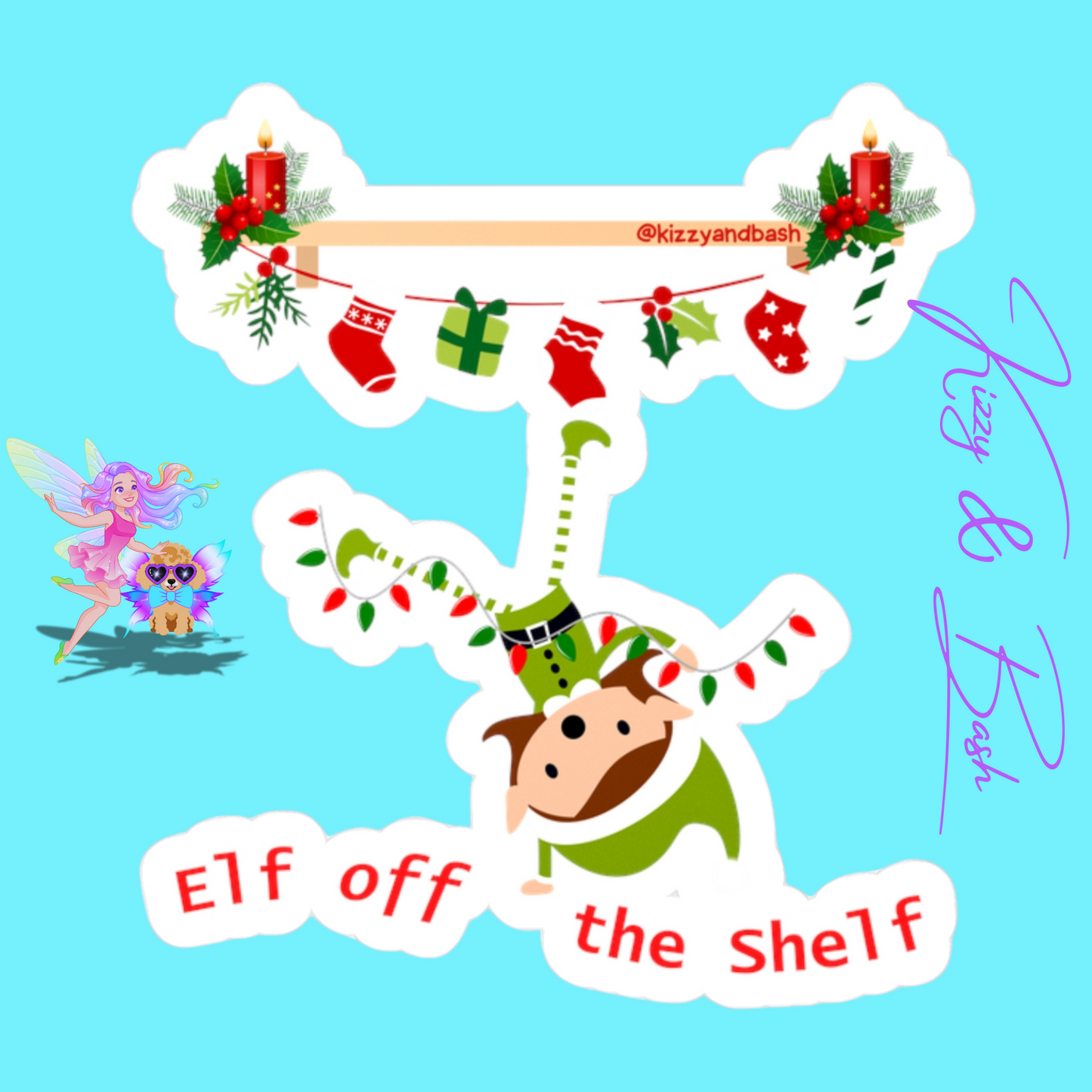 Waterproof Elf Decal Waterproof Christmas Decal Funny Holiday Elf Sticker Decal Unique Christmas Gift for Teachers Perfect Stocking Stuffer Elf Off the Shelf Kiss-Cut Vinyl Decals