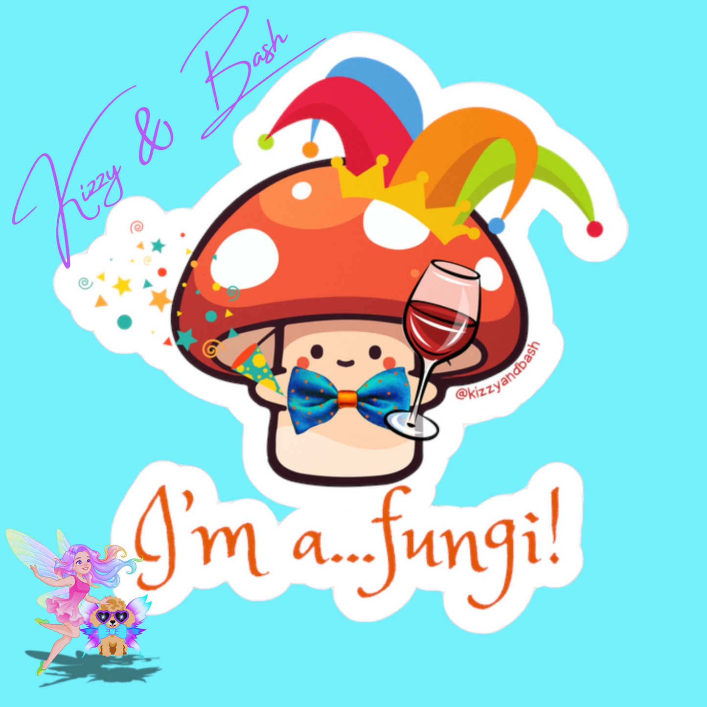 Waterproof Mushroom Decal Funny Mushroom Sticker Decal Perfect Gift for Wine Lovers Unique Mushroom Lover Gift Party Animal Decal I'm a Fungi Kiss-Cut Vinyl Decals