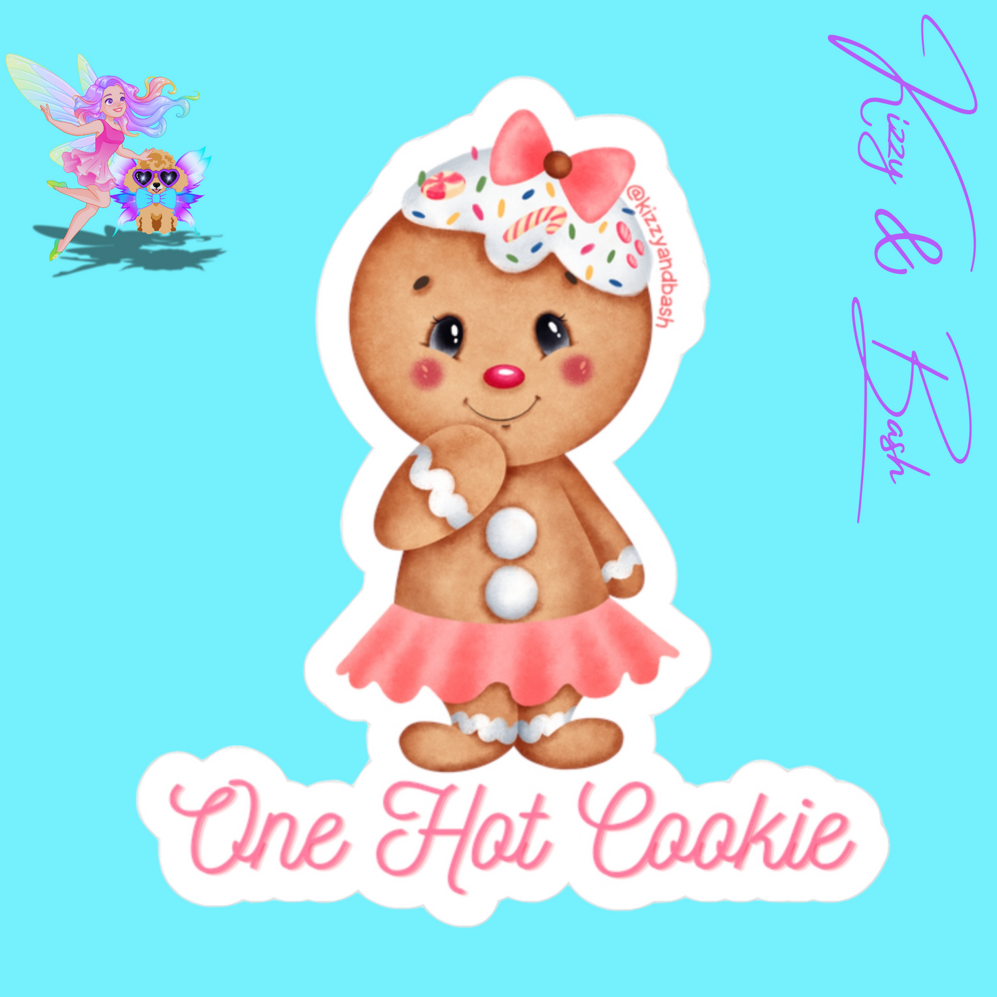 Waterproof Gingerbread Decal Gingerbread Girl Cookie Decal One Hot Cookie Decal Cute Christmas Stickers for Her Funny Decal for Bakery Gingerbread Kiss-Cut Vinyl Decals