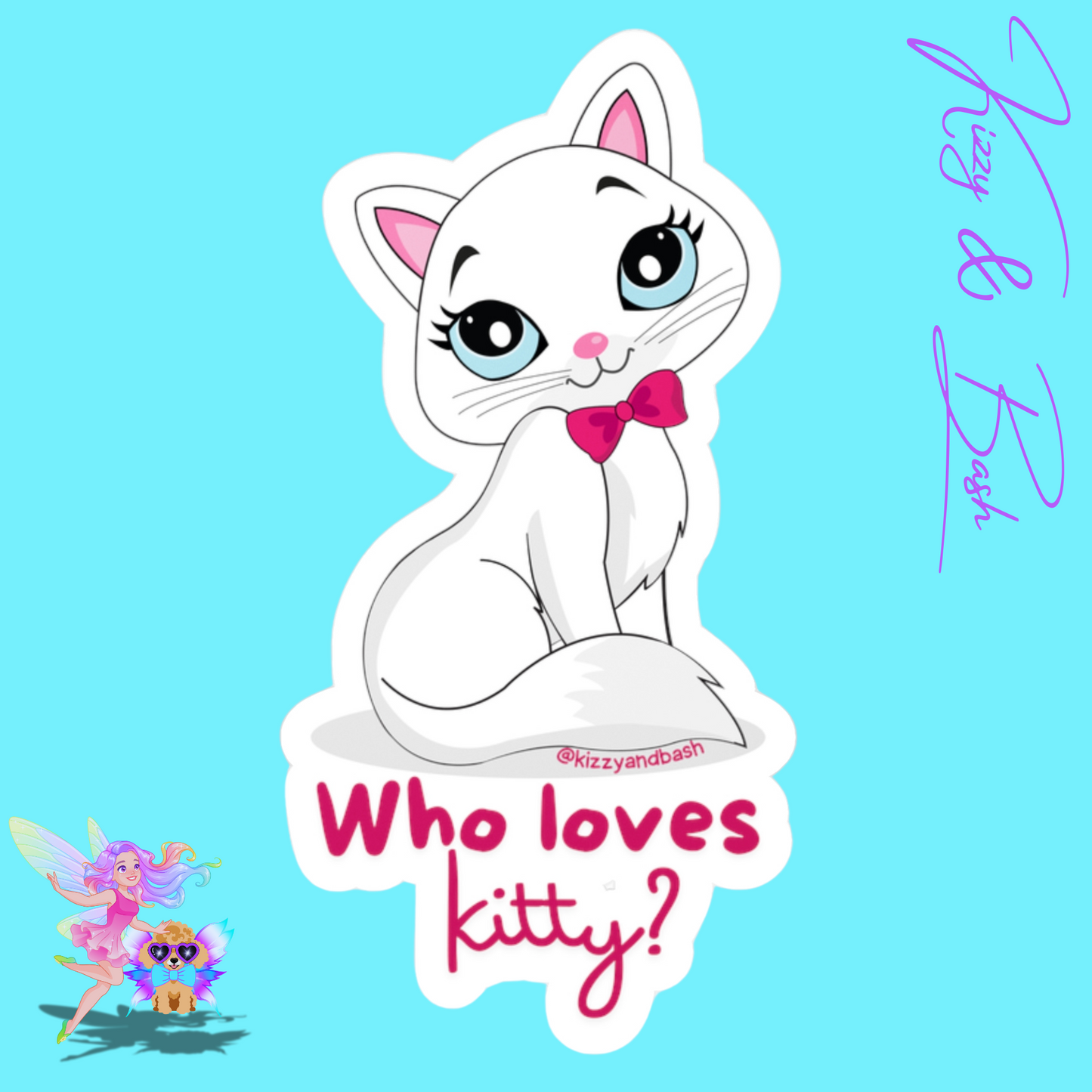 Waterproof Cat Sticker Decal Adorable Cat Decal for Cat Lovers Funny Cat Mom Gift Idea Funny Cat Decal for Her Who Loves Kitty Kiss-Cut Vinyl Decals