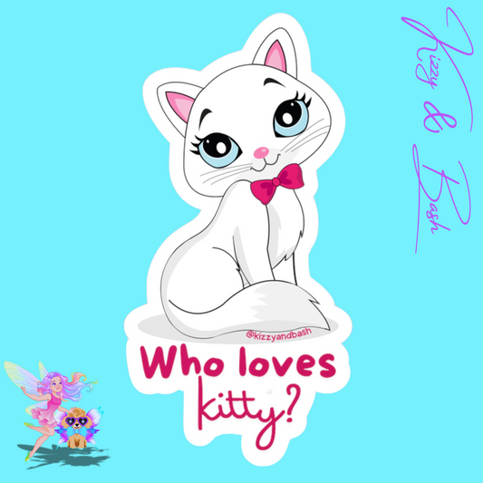 Waterproof Cat Sticker Decal Adorable Cat Decal for Cat Lovers Funny Cat Mom Gift Idea Funny Cat Decal for Her Who Loves Kitty Kiss-Cut Vinyl Decals