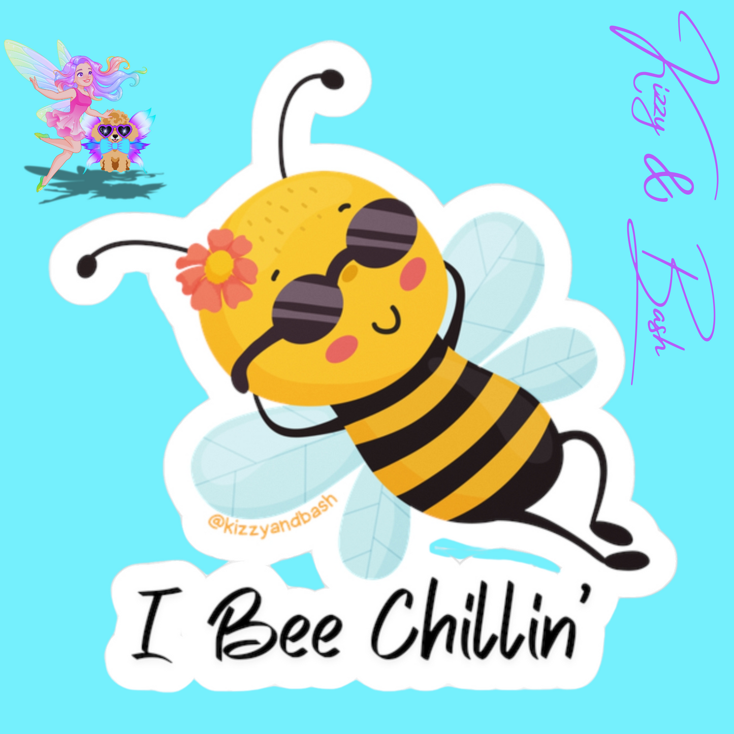 Waterproof Honey Bee Decal Waterproof Bee Decal Sticker Funny Nature Decal Chill Vibes Gift Idea Cute Spring Decal I Bee Chillin' Kiss-Cut Vinyl Decals