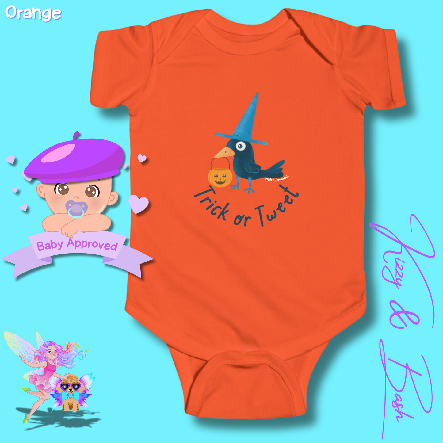 Cute Raven Onesie Black Bird Funny Halloween Outfit for Baby Halloween Onesie Bird Lovers Unique Baby Shower Gift for Halloween Baby Perfect Gift for Bird Baby Nursery Trick-or-Treat Outfit for Newborn Trick or Tweet Infant Fine Jersey Bodysuit