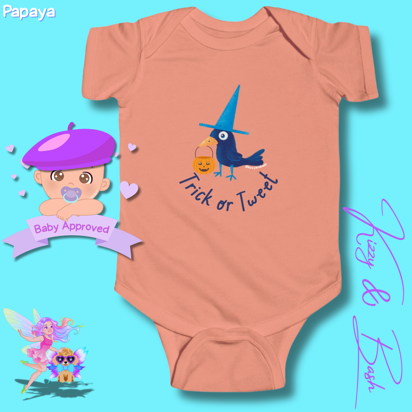 Cute Raven Onesie Black Bird Funny Halloween Outfit for Baby Halloween Onesie Bird Lovers Unique Baby Shower Gift for Halloween Baby Perfect Gift for Bird Baby Nursery Trick-or-Treat Outfit for Newborn Trick or Tweet Infant Fine Jersey Bodysuit