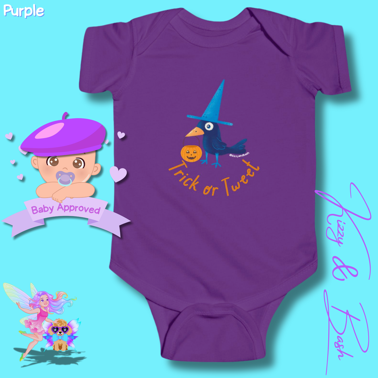 Cute Raven Onesie Black Bird Funny Halloween Outfit for Baby Halloween Onesie Bird Lovers Unique Baby Shower Gift for Halloween Baby Perfect Gift for Bird Baby Nursery Trick-or-Treat Outfit for Newborn Trick or Tweet Infant Fine Jersey Bodysuit