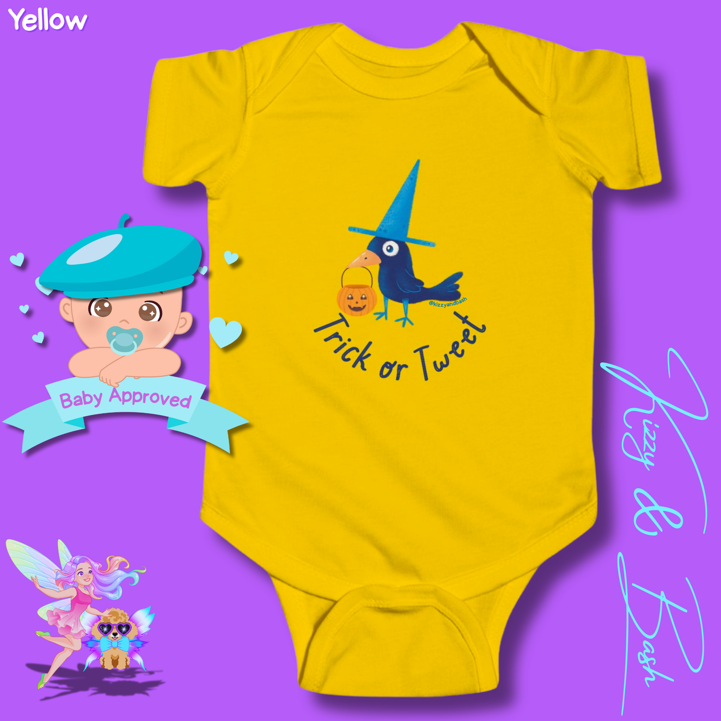 Cute Raven Onesie Black Bird Funny Halloween Outfit for Baby Halloween Onesie Bird Lovers Unique Baby Shower Gift for Halloween Baby Perfect Gift for Bird Baby Nursery Trick-or-Treat Outfit for Newborn Trick or Tweet Infant Fine Jersey Bodysuit