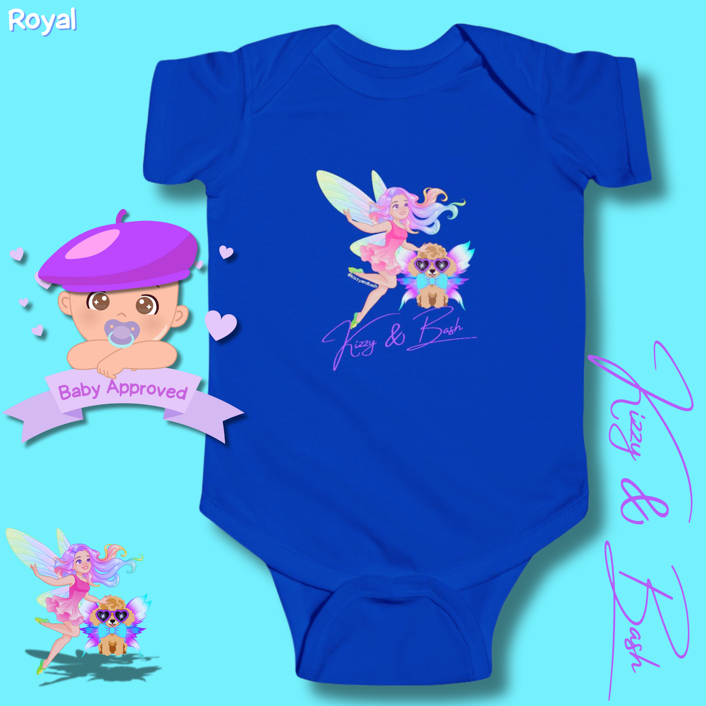 Cute Fairy Onesie for Baby Fairy Outfit for Newborn Colorful Fairy Girl and Red Toy Poodle Fairy Unique Baby Shower Gift Fairy Nursery Decor Kizzy and Bash Infant Fine Jersey Bodysuit