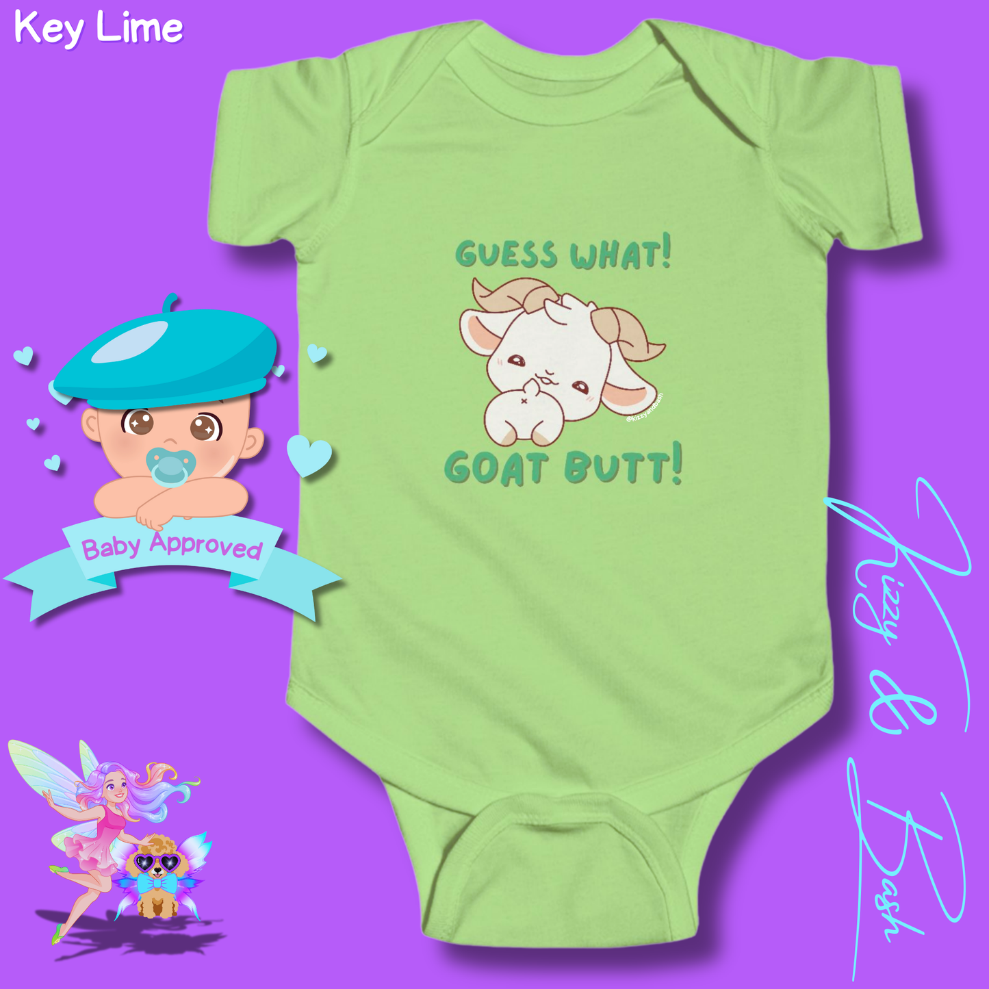 Cute Goat Infant Onesie for Baby Funny Farm Animal Outfit for Baby Hilarious Goat Butt Onesie Funny Gift for Newborn Baby Unique Baby Shower Gift Farm Animal Baby Nursery Decor Guess What Goat Butt Chicken Butt Joke Pun Infant Fine Jersey Bodysuit