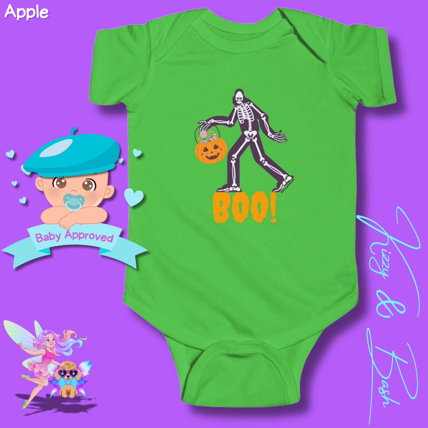 Adorable Bigfoot Onesie for Baby Cute Halloween Baby Onesie Unique Halloween Outfit for Newborn Perfect Gift for Halloween Baby Shower Gift Idea Paranormal Halloween Baby Outfit Bigfoot Skeleton Trick-or-Treating Infant Fine Jersey Bodysuit
