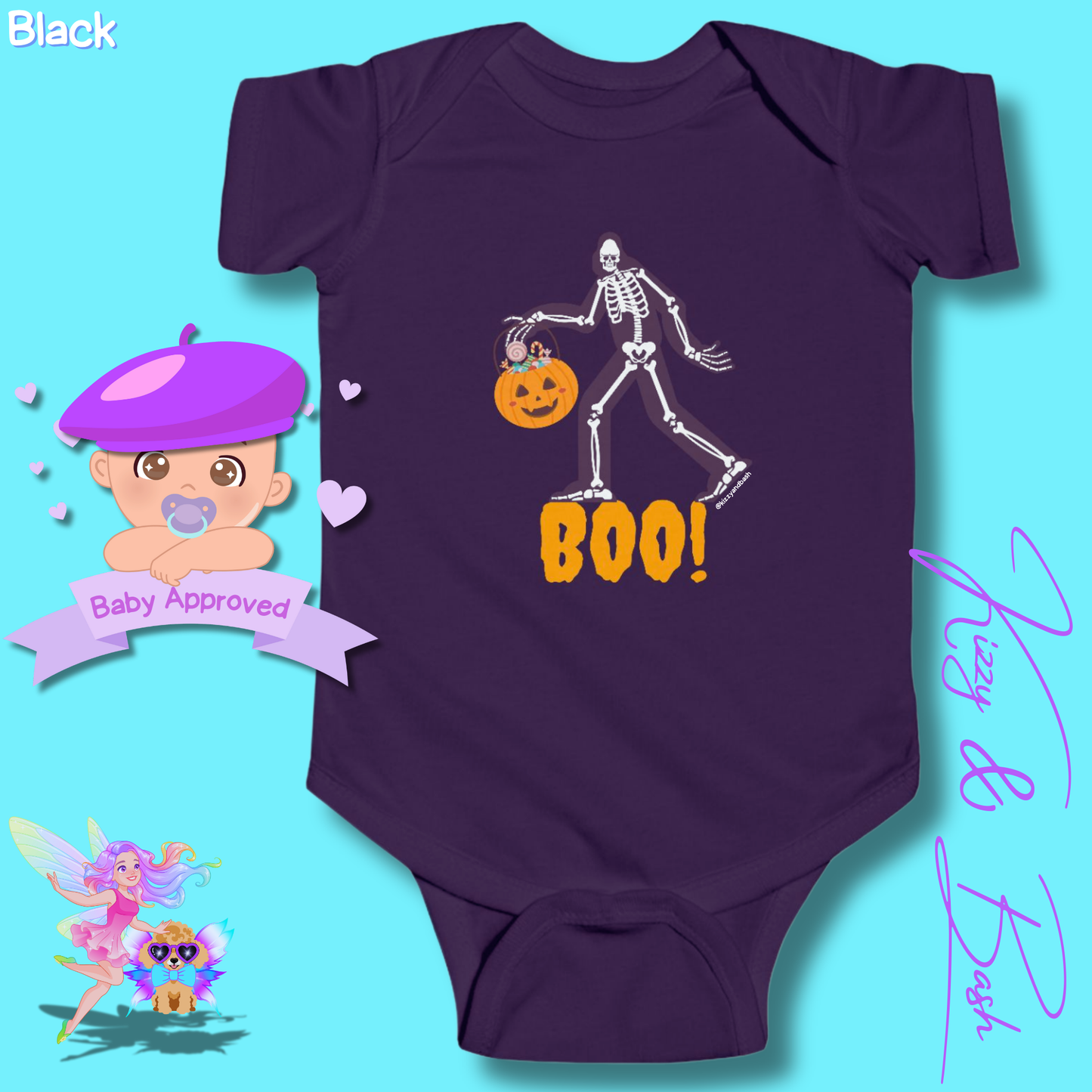 Adorable Bigfoot Onesie for Baby Cute Halloween Baby Onesie Unique Halloween Outfit for Newborn Perfect Gift for Halloween Baby Shower Gift Idea Paranormal Halloween Baby Outfit Bigfoot Skeleton Trick-or-Treating Infant Fine Jersey Bodysuit
