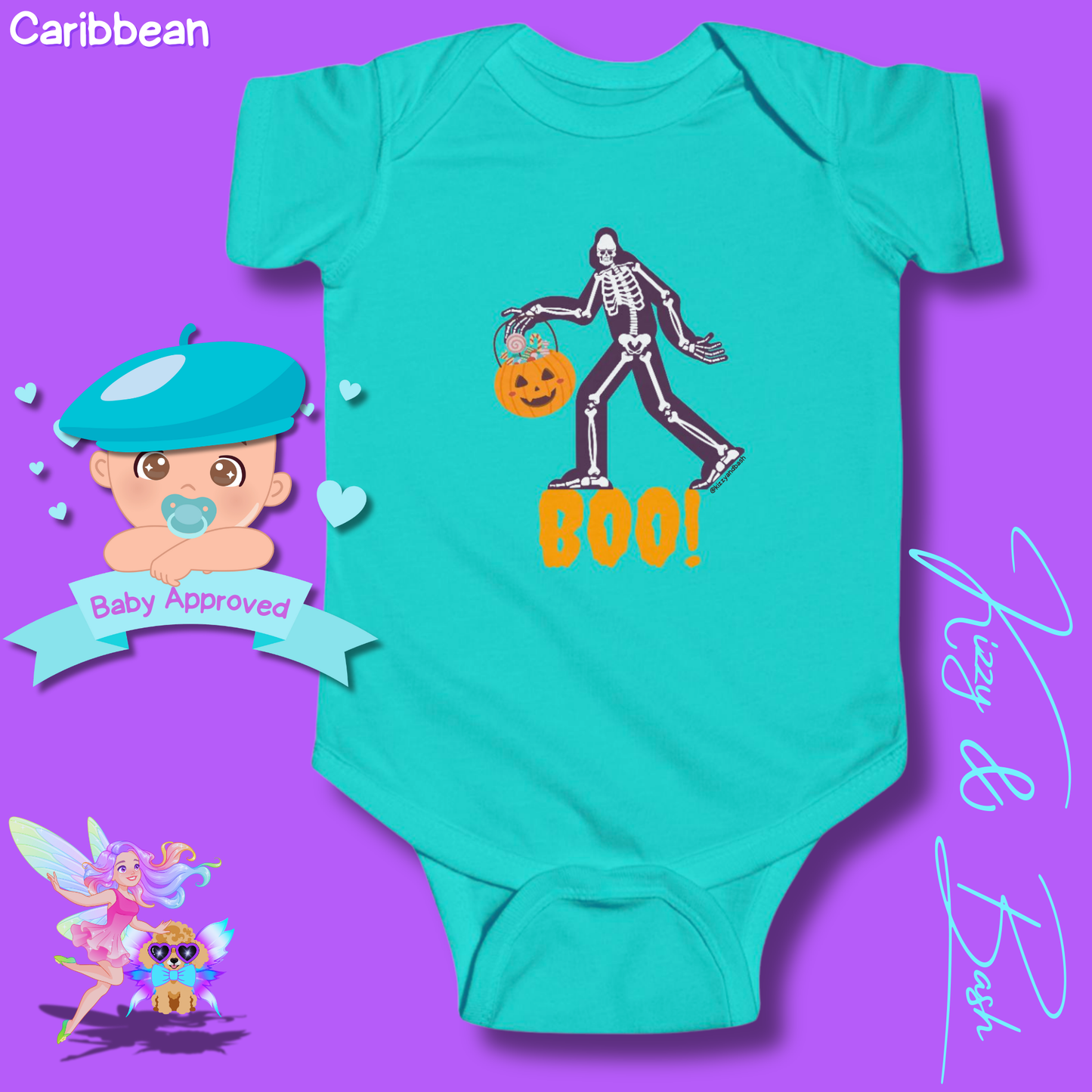 Adorable Bigfoot Onesie for Baby Cute Halloween Baby Onesie Unique Halloween Outfit for Newborn Perfect Gift for Halloween Baby Shower Gift Idea Paranormal Halloween Baby Outfit Bigfoot Skeleton Trick-or-Treating Infant Fine Jersey Bodysuit