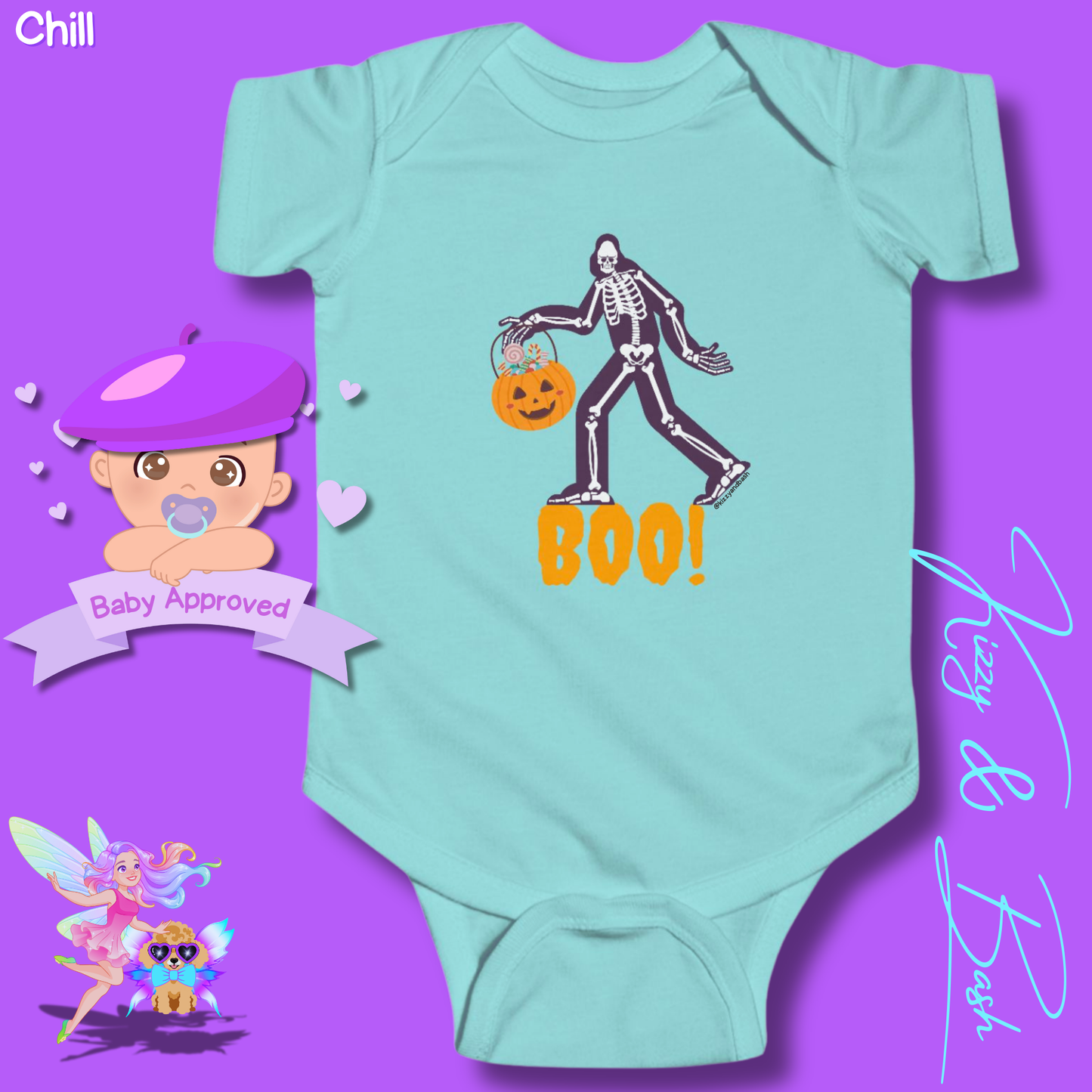 Adorable Bigfoot Onesie for Baby Cute Halloween Baby Onesie Unique Halloween Outfit for Newborn Perfect Gift for Halloween Baby Shower Gift Idea Paranormal Halloween Baby Outfit Bigfoot Skeleton Trick-or-Treating Infant Fine Jersey Bodysuit