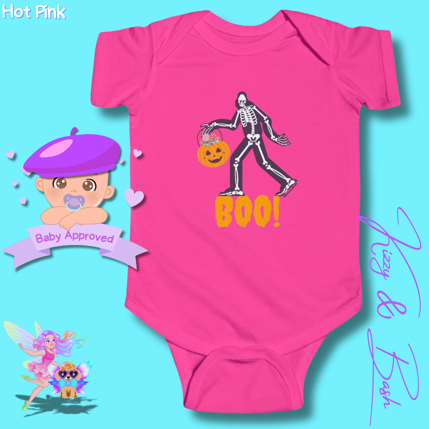 Adorable Bigfoot Onesie for Baby Cute Halloween Baby Onesie Unique Halloween Outfit for Newborn Perfect Gift for Halloween Baby Shower Gift Idea Paranormal Halloween Baby Outfit Bigfoot Skeleton Trick-or-Treating Infant Fine Jersey Bodysuit