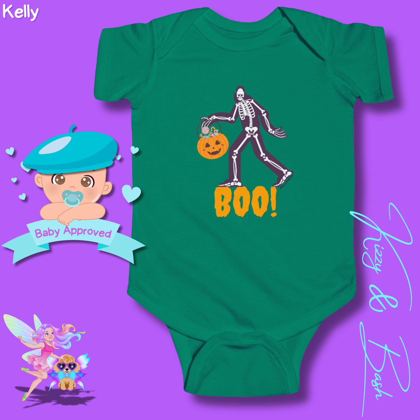 Adorable Bigfoot Onesie for Baby Cute Halloween Baby Onesie Unique Halloween Outfit for Newborn Perfect Gift for Halloween Baby Shower Gift Idea Paranormal Halloween Baby Outfit Bigfoot Skeleton Trick-or-Treating Infant Fine Jersey Bodysuit