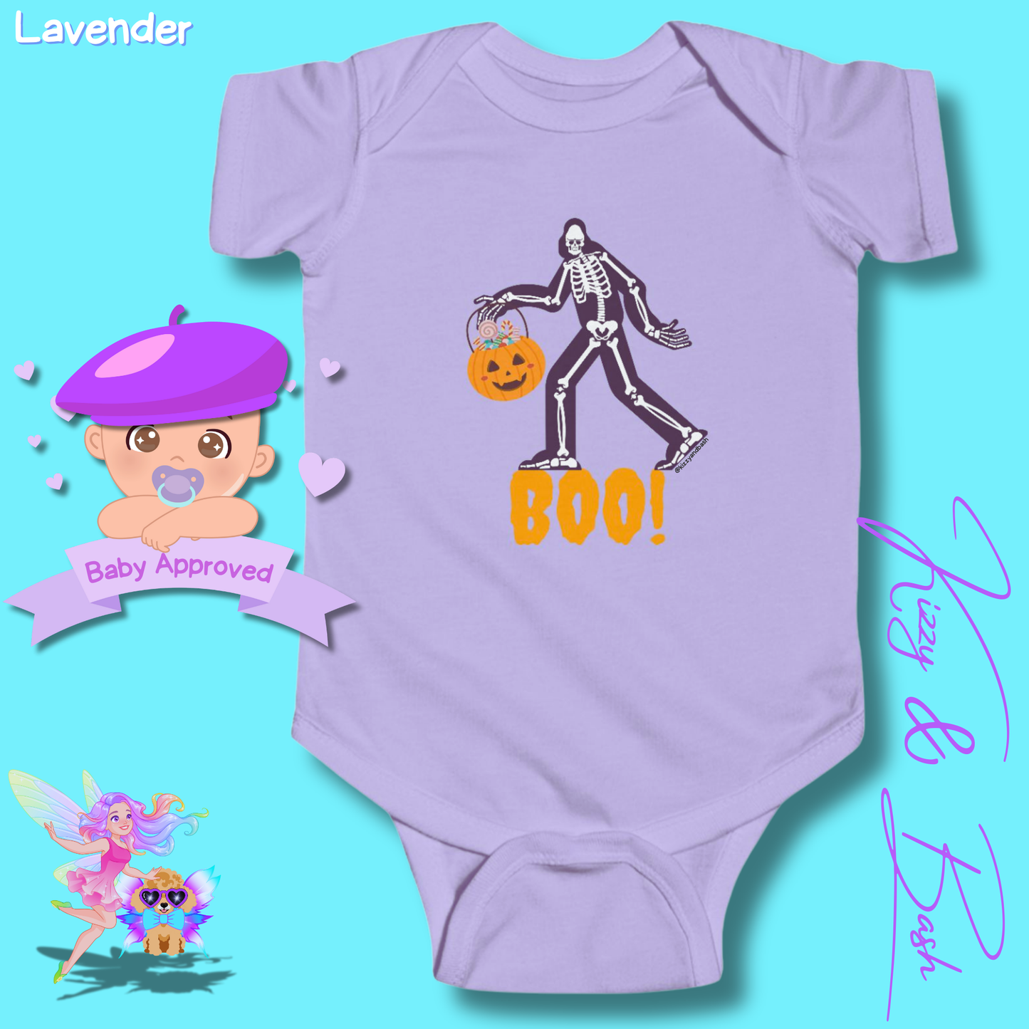 Adorable Bigfoot Onesie for Baby Cute Halloween Baby Onesie Unique Halloween Outfit for Newborn Perfect Gift for Halloween Baby Shower Gift Idea Paranormal Halloween Baby Outfit Bigfoot Skeleton Trick-or-Treating Infant Fine Jersey Bodysuit