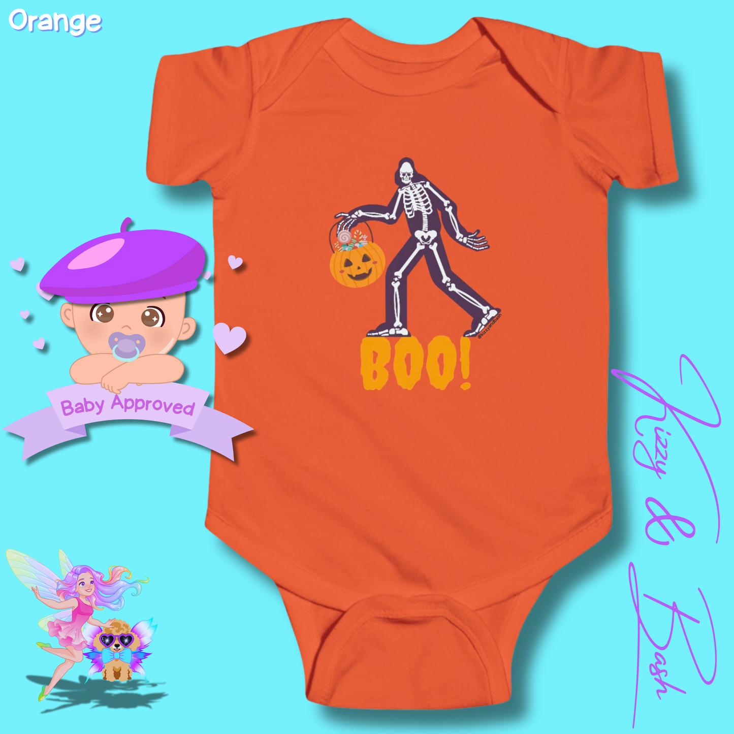 Adorable Bigfoot Onesie for Baby Cute Halloween Baby Onesie Unique Halloween Outfit for Newborn Perfect Gift for Halloween Baby Shower Gift Idea Paranormal Halloween Baby Outfit Bigfoot Skeleton Trick-or-Treating Infant Fine Jersey Bodysuit