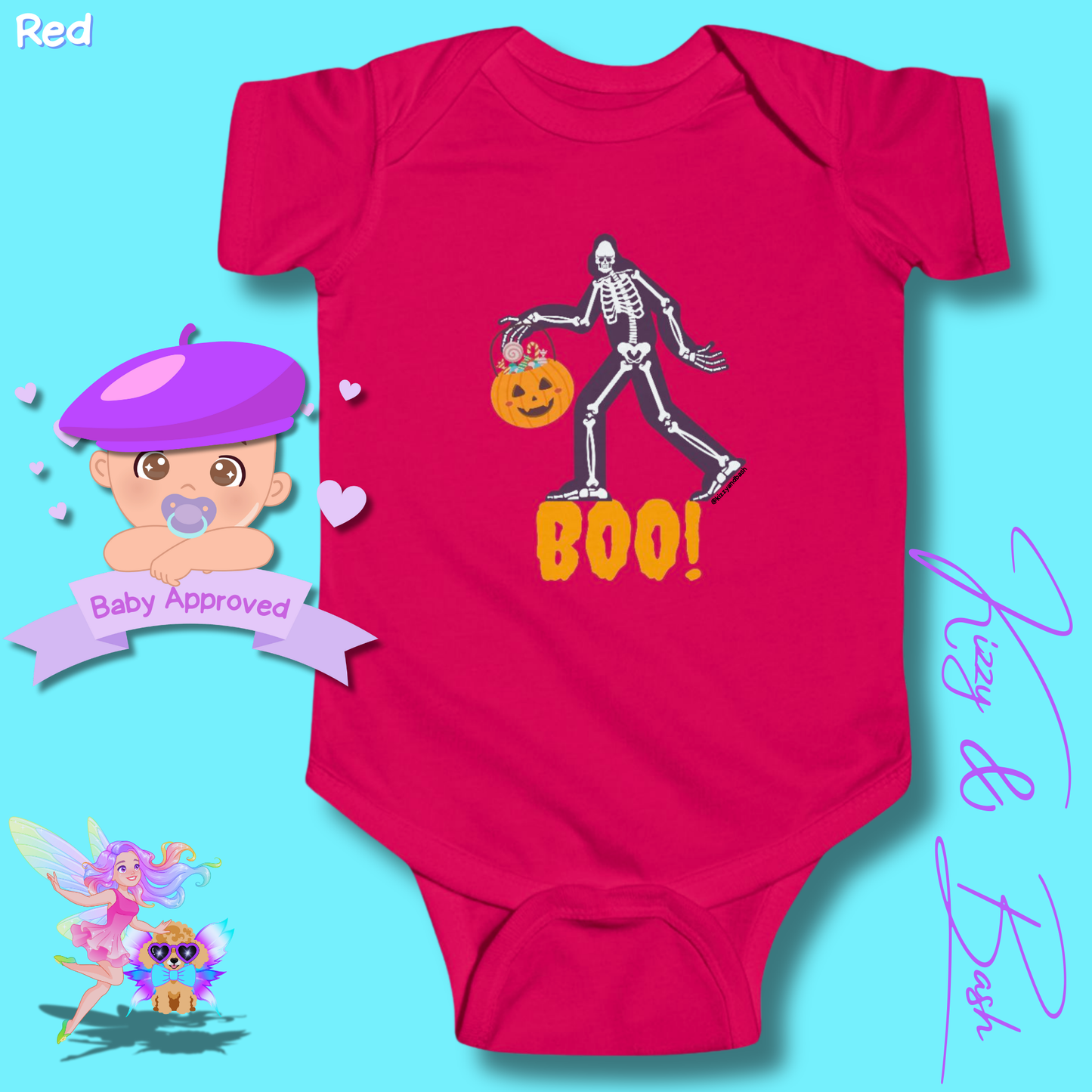 Adorable Bigfoot Onesie for Baby Cute Halloween Baby Onesie Unique Halloween Outfit for Newborn Perfect Gift for Halloween Baby Shower Gift Idea Paranormal Halloween Baby Outfit Bigfoot Skeleton Trick-or-Treating Infant Fine Jersey Bodysuit