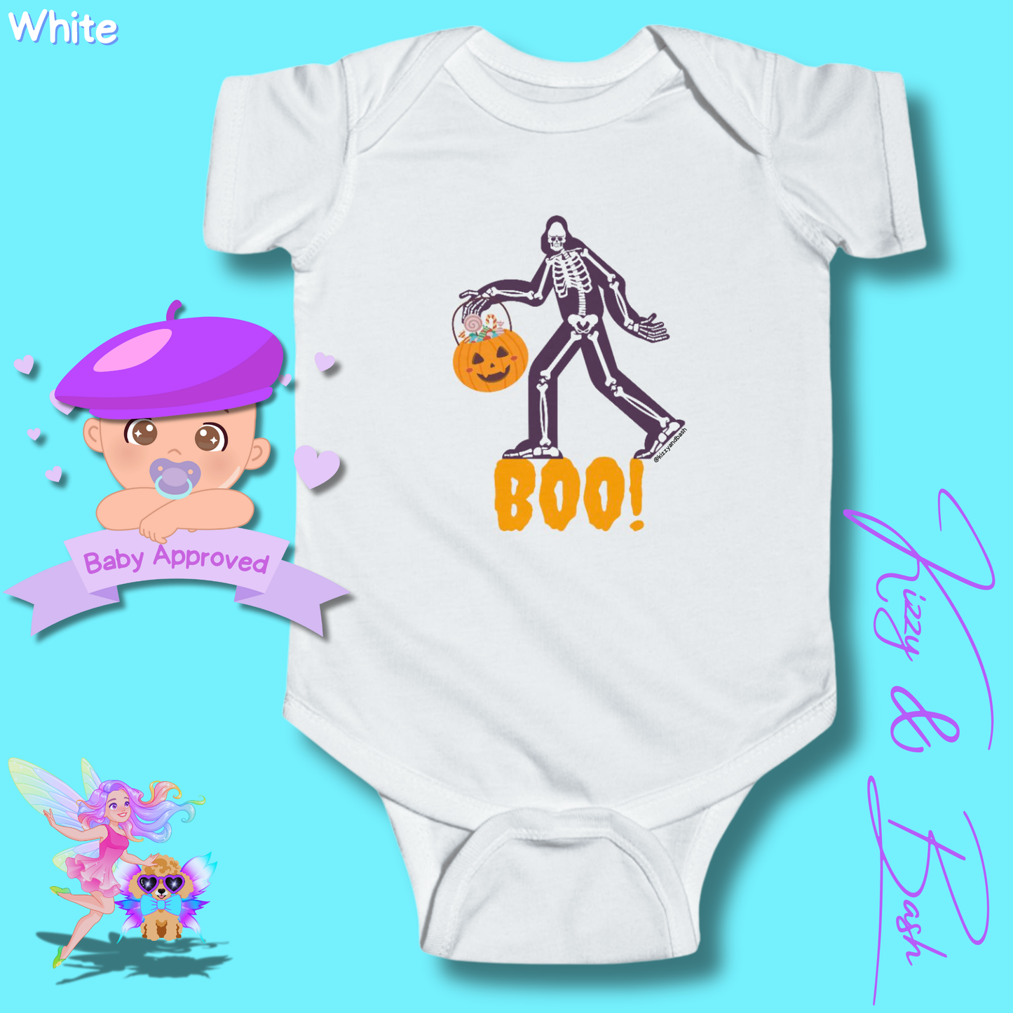 Adorable Bigfoot Onesie for Baby Cute Halloween Baby Onesie Unique Halloween Outfit for Newborn Perfect Gift for Halloween Baby Shower Gift Idea Paranormal Halloween Baby Outfit Bigfoot Skeleton Trick-or-Treating Infant Fine Jersey Bodysuit