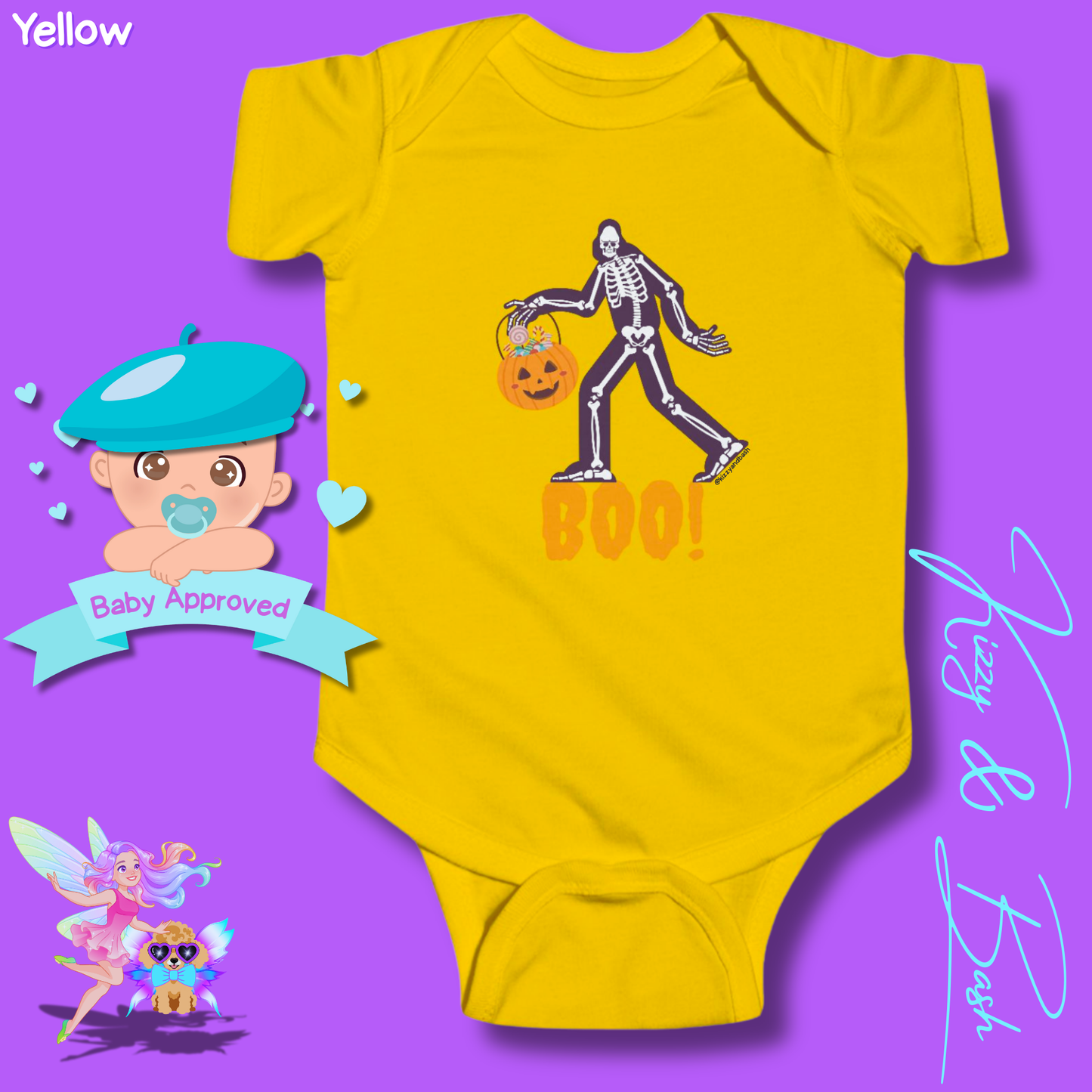 Adorable Bigfoot Onesie for Baby Cute Halloween Baby Onesie Unique Halloween Outfit for Newborn Perfect Gift for Halloween Baby Shower Gift Idea Paranormal Halloween Baby Outfit Bigfoot Skeleton Trick-or-Treating Infant Fine Jersey Bodysuit