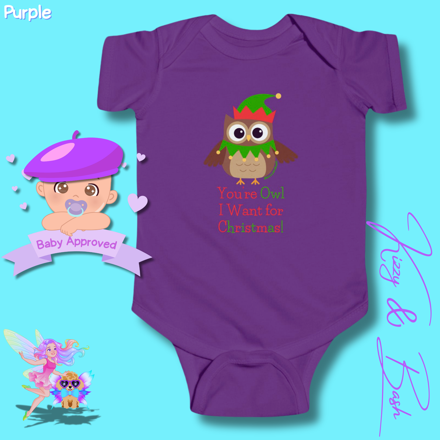 Cute Christmas Owl Onesie Perfect Gift for Christmas Baby Unique Christmas Outfit for Newborn Owl Baby Shower Gift Owl Baby Nursery Decor You're Owl I Want for Christmas You're All I Want for Christmas Infant Fine Jersey Bodysuit