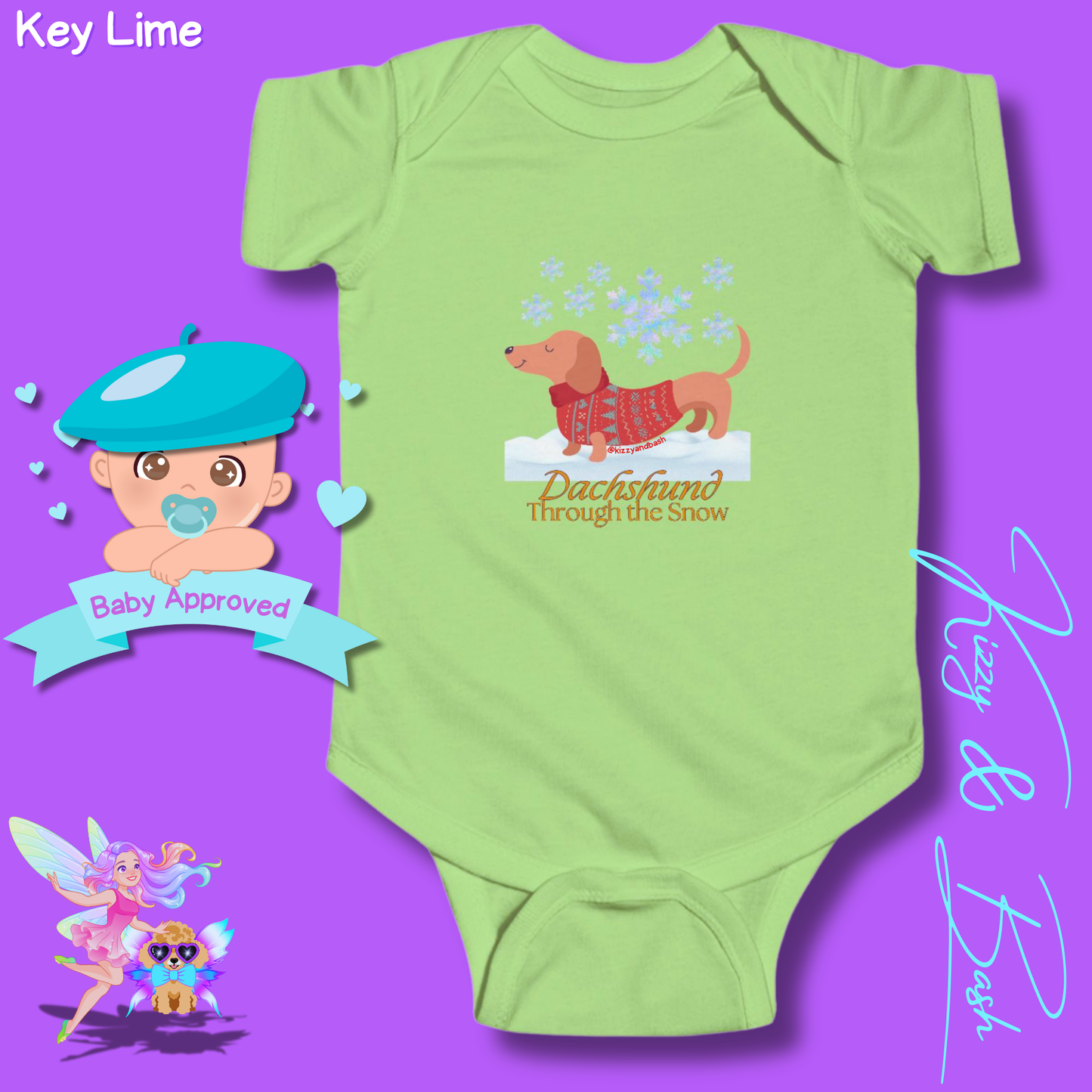 Funny Christmas Wiener Dog Baby Onesie Unique Christmas Onesie Cute Dog Onesie for Infant Best Gift for Christmas Baby Shower Christmas Outfit for Newborn Dachshund Through the Snow Holiday Dog Infant Fine Jersey Bodysuit